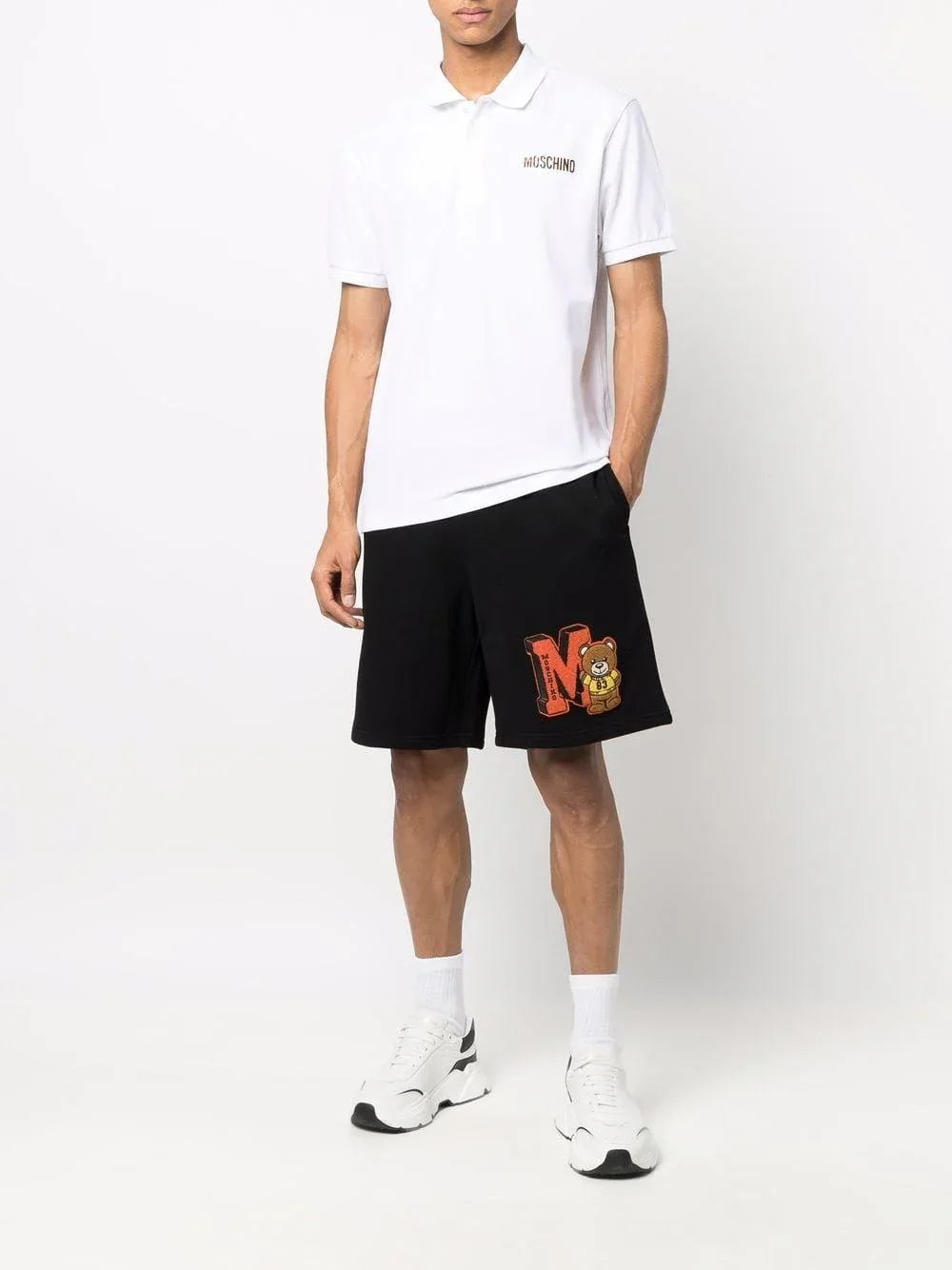 Polo bianca logo oro petto - Preludio Moda