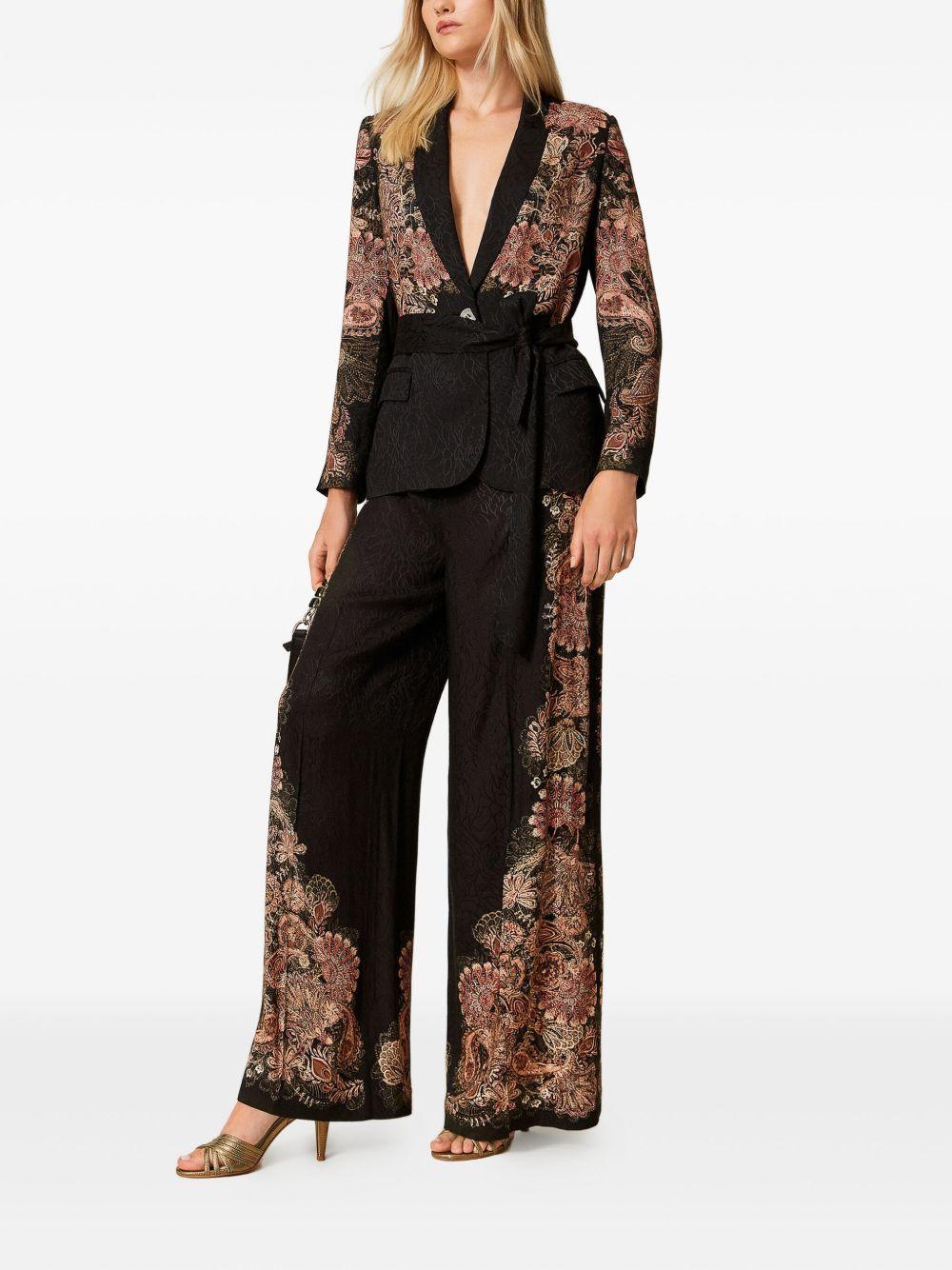 Pantaloni Neri con Stampa Paisley 252TP2041 12742 TWINSET