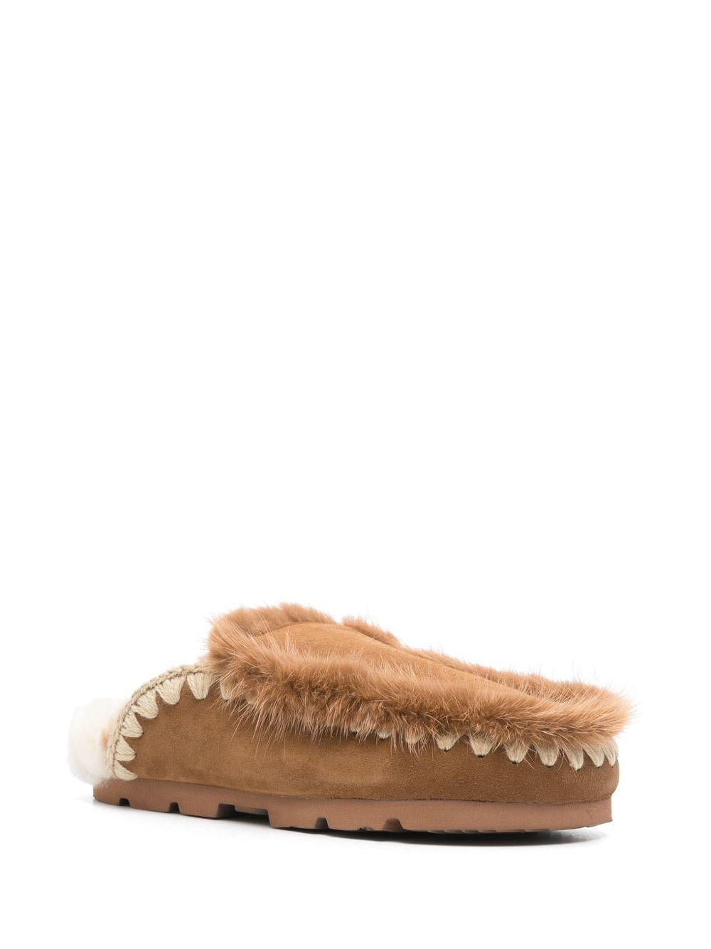 Pantofola winter bio in pelliccia cognac MUFW431004A COG MOU