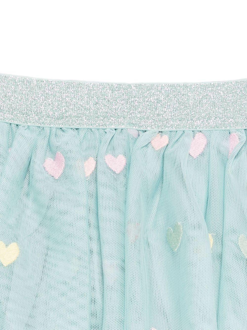 Gonna Celeste in Tulle per Bambini con Decorazioni a Cuori - Preludio Moda