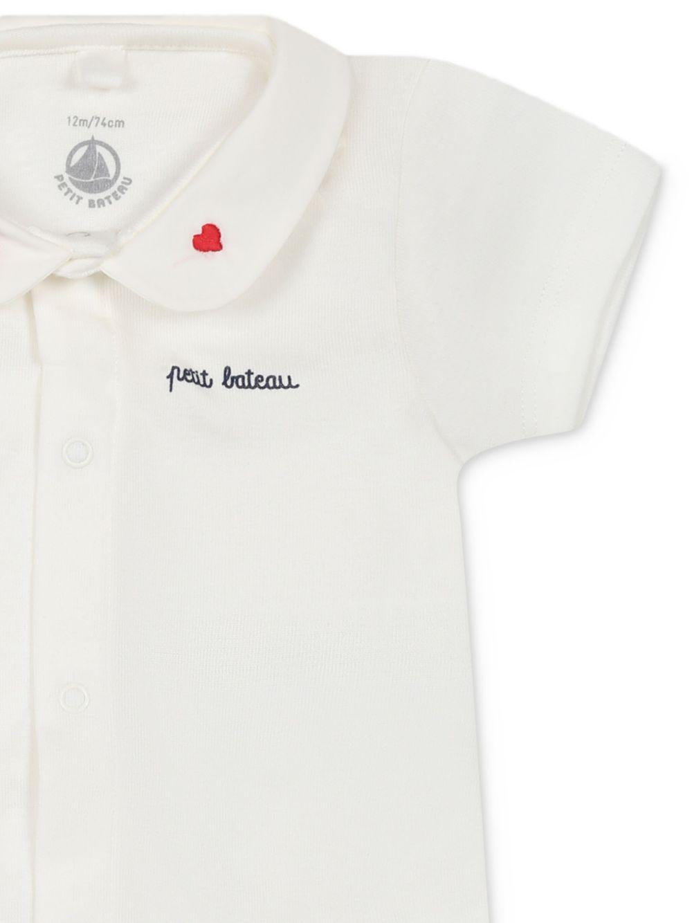 Body bianco colletto con cuori A0CPR 01 PETIT BATEAU KIDS