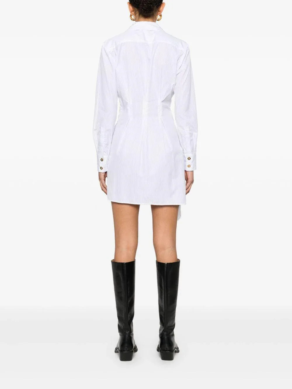 Abito bianco gessato asimmetrico - Preludio Moda