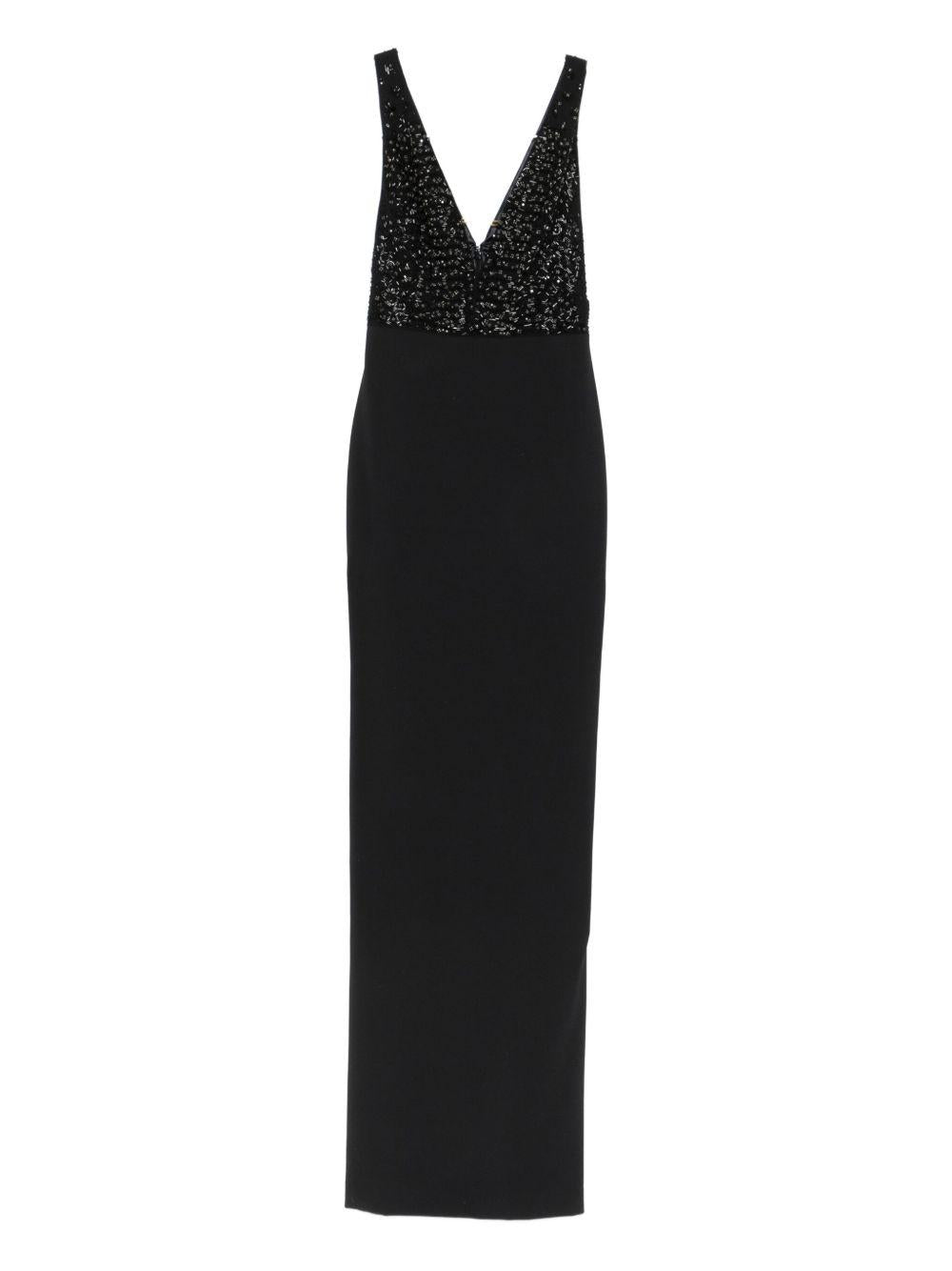 Abito con Scollo a V Nero ABR2457E2 110 ELISABETTA FRANCHI
