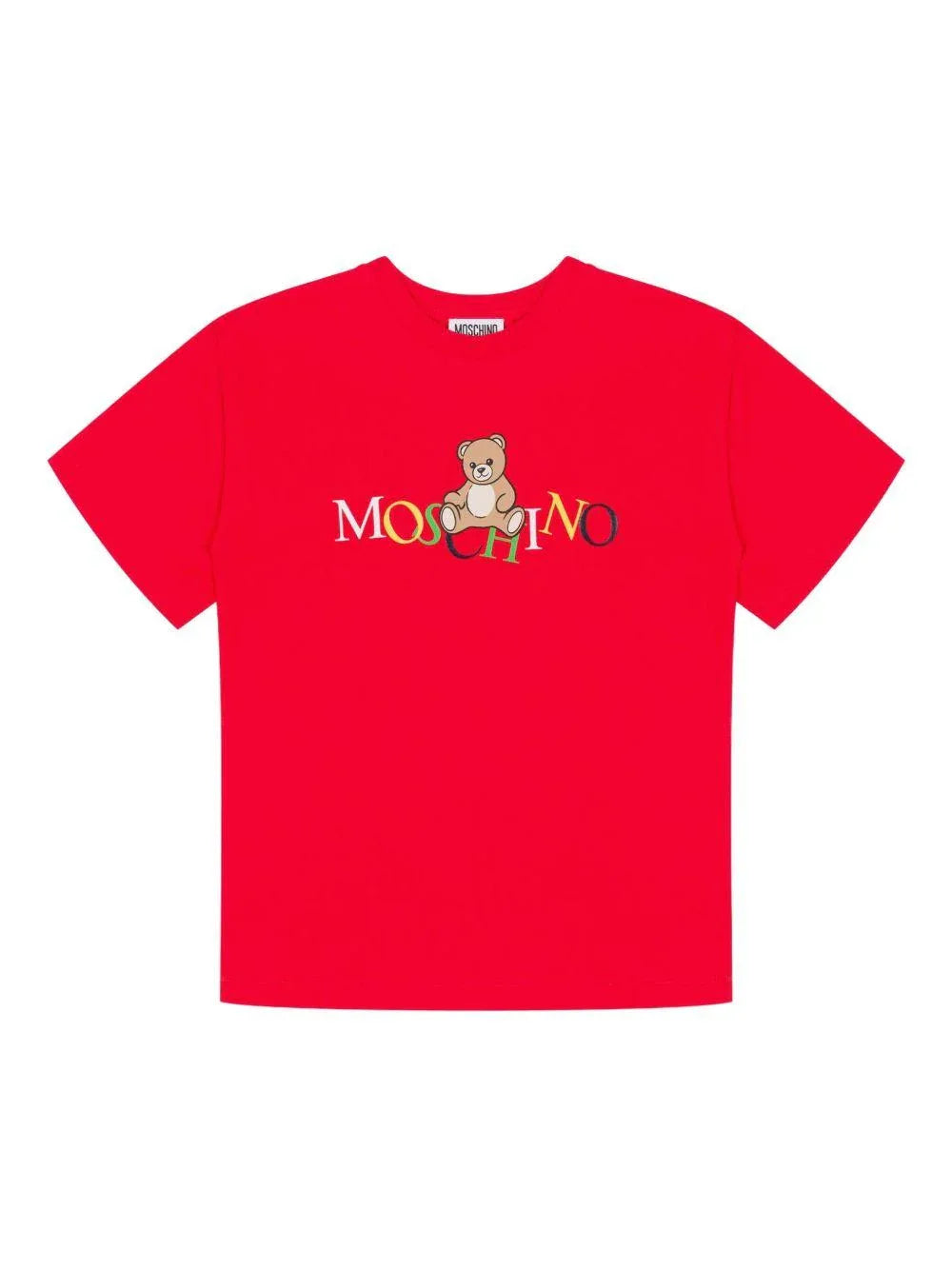 T-shirt Rossa Maniche Corte con Logo e Orso - Preludio Moda