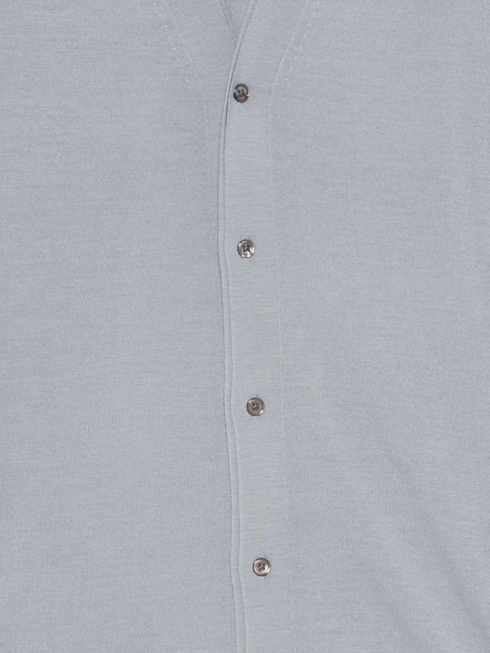 Cardigan celeste in maglia fine con scollo a V - Preludio Moda