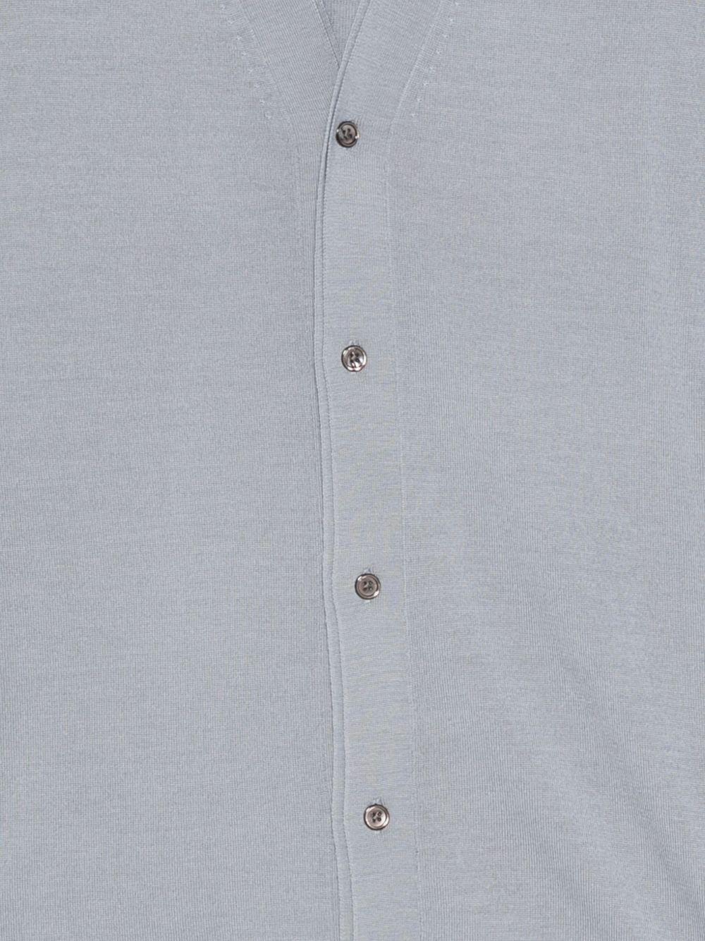 Cardigan celeste in maglia fine con scollo a V L1MFW25266729 E048 LOW BRAND