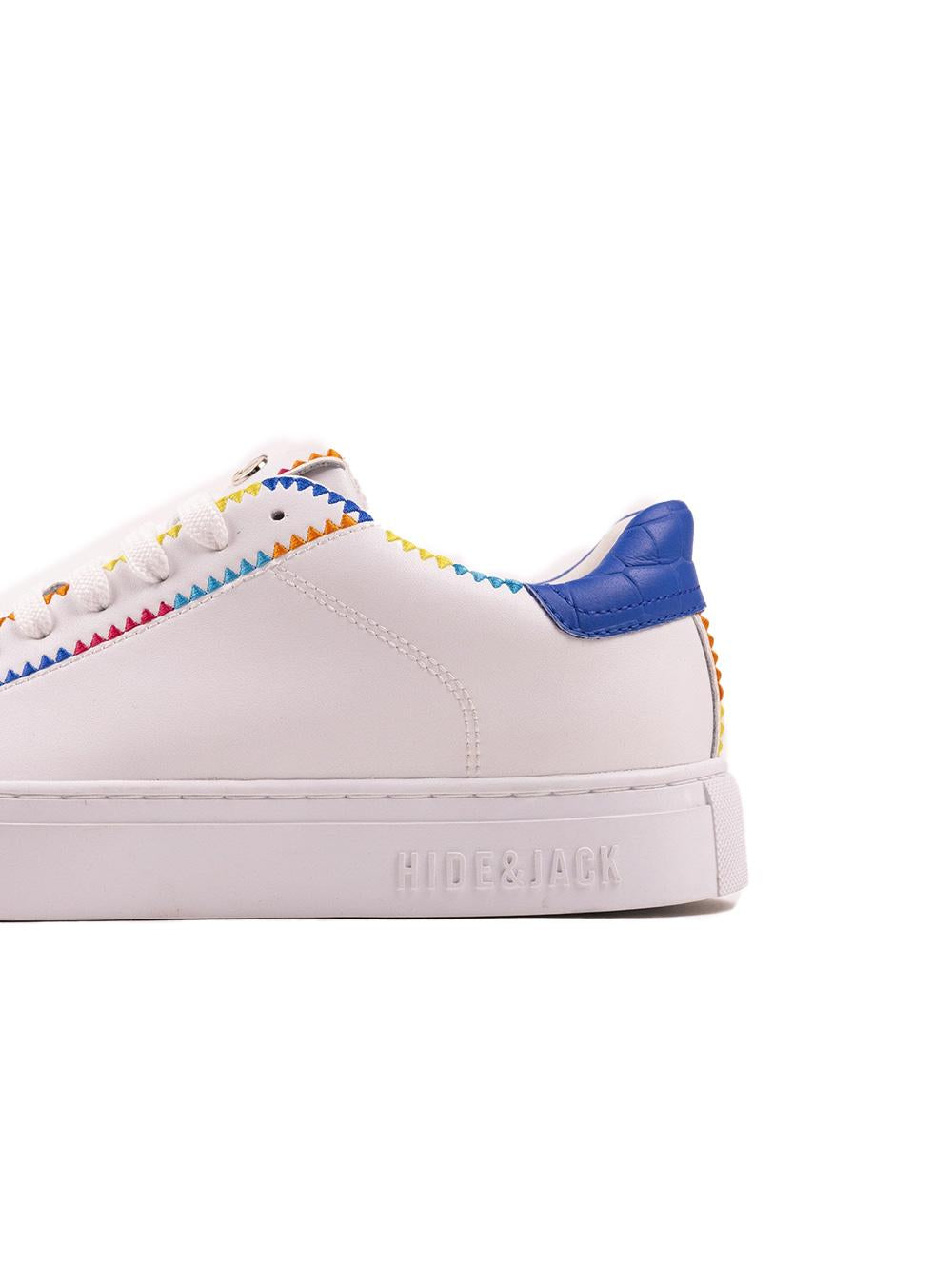 Sneakers esky bianco con cuciture multicolor