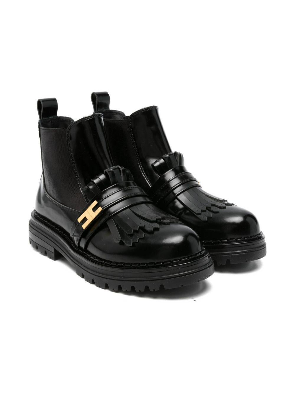 Stivali Chelsea neri in pelle F4A5E04381259 930 ELISABETTA FRANCHI KIDS