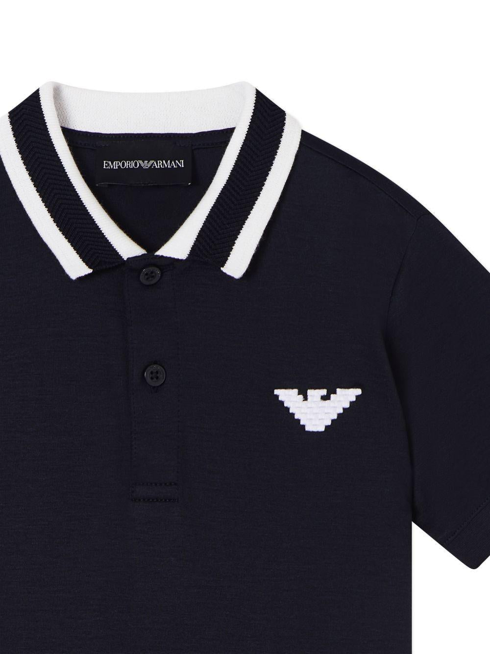 Polo in cotone con colletto a contrasto EB000910AF10127 UB118 EMPORIO ARMANI KIDS