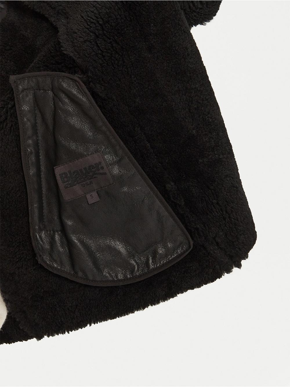 Montone nero in tessuto e pelliccia 23WBLDL01283006668 999 BLAUER