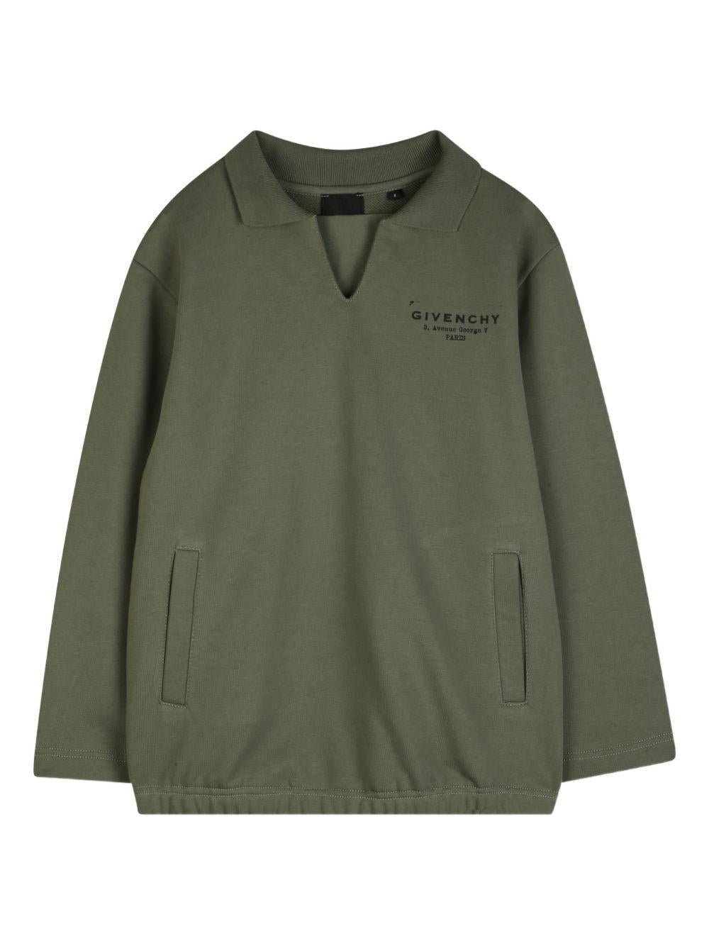 Felpa polo in lino con colletto H31096 645 GIVENCHY KIDS