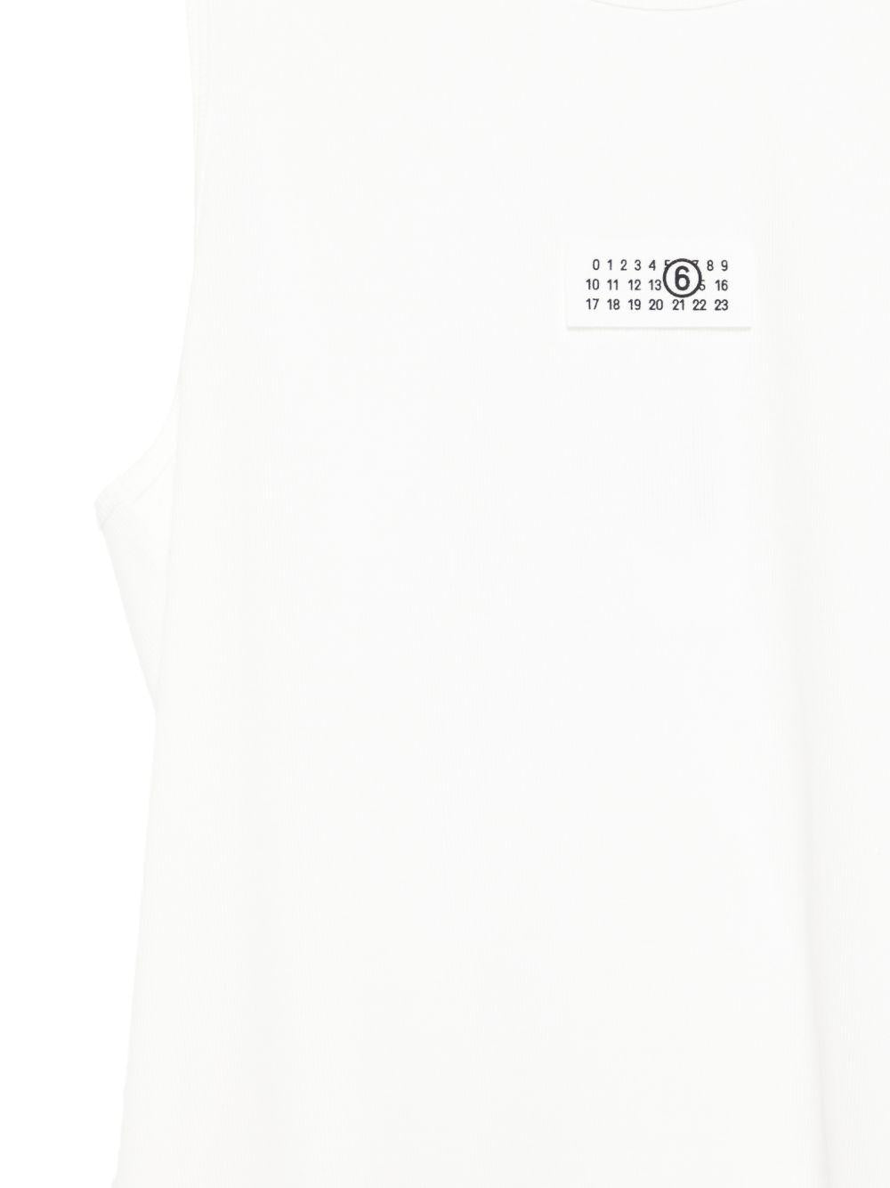 Canotta in cotone con placca SH0NL0007M20054 101 MM6 MAISON MARGIELA