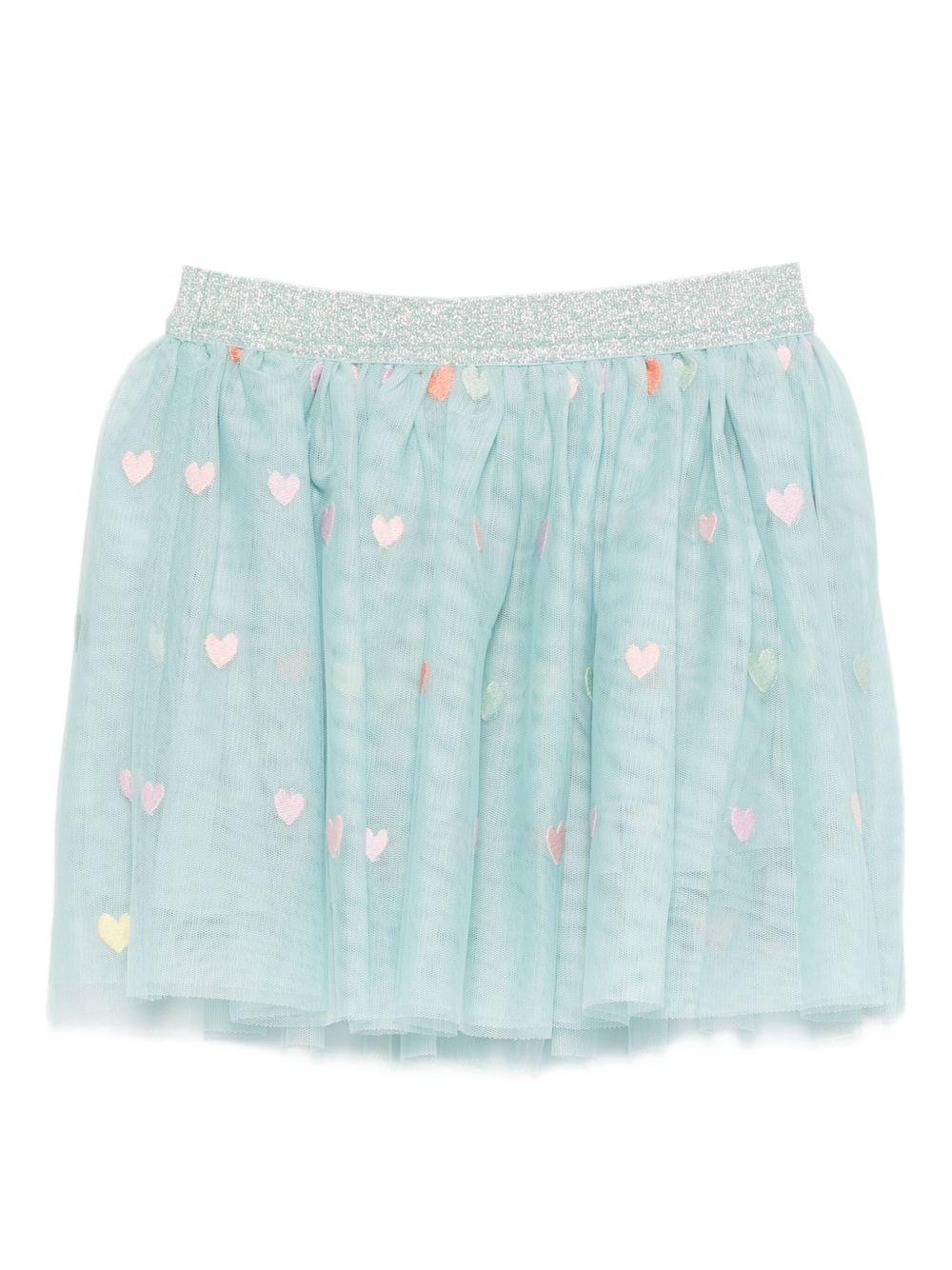Gonna Tulle Azzurra con Cuori Multicolor - Preludio Moda