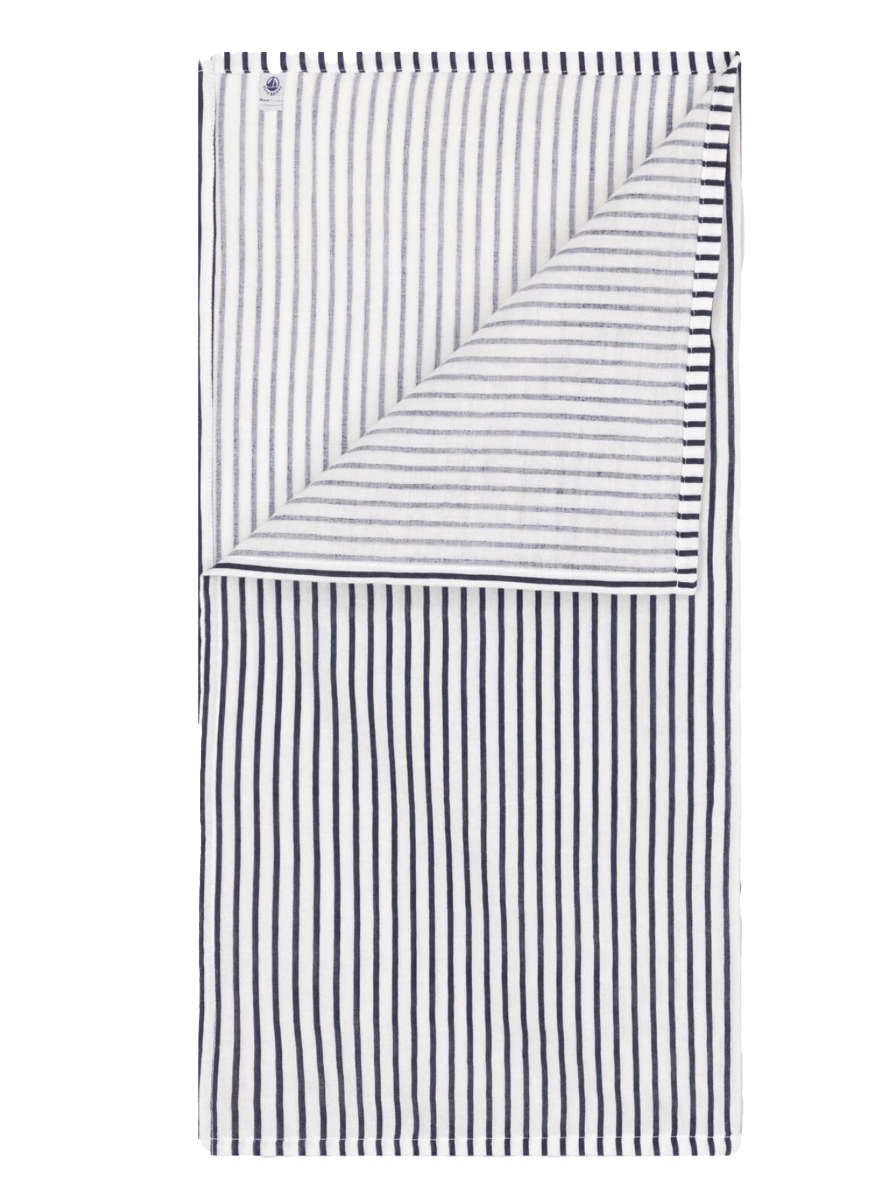 Mussola fantasia a righe blu neonato A0AVG 01 PETIT BATEAU KIDS