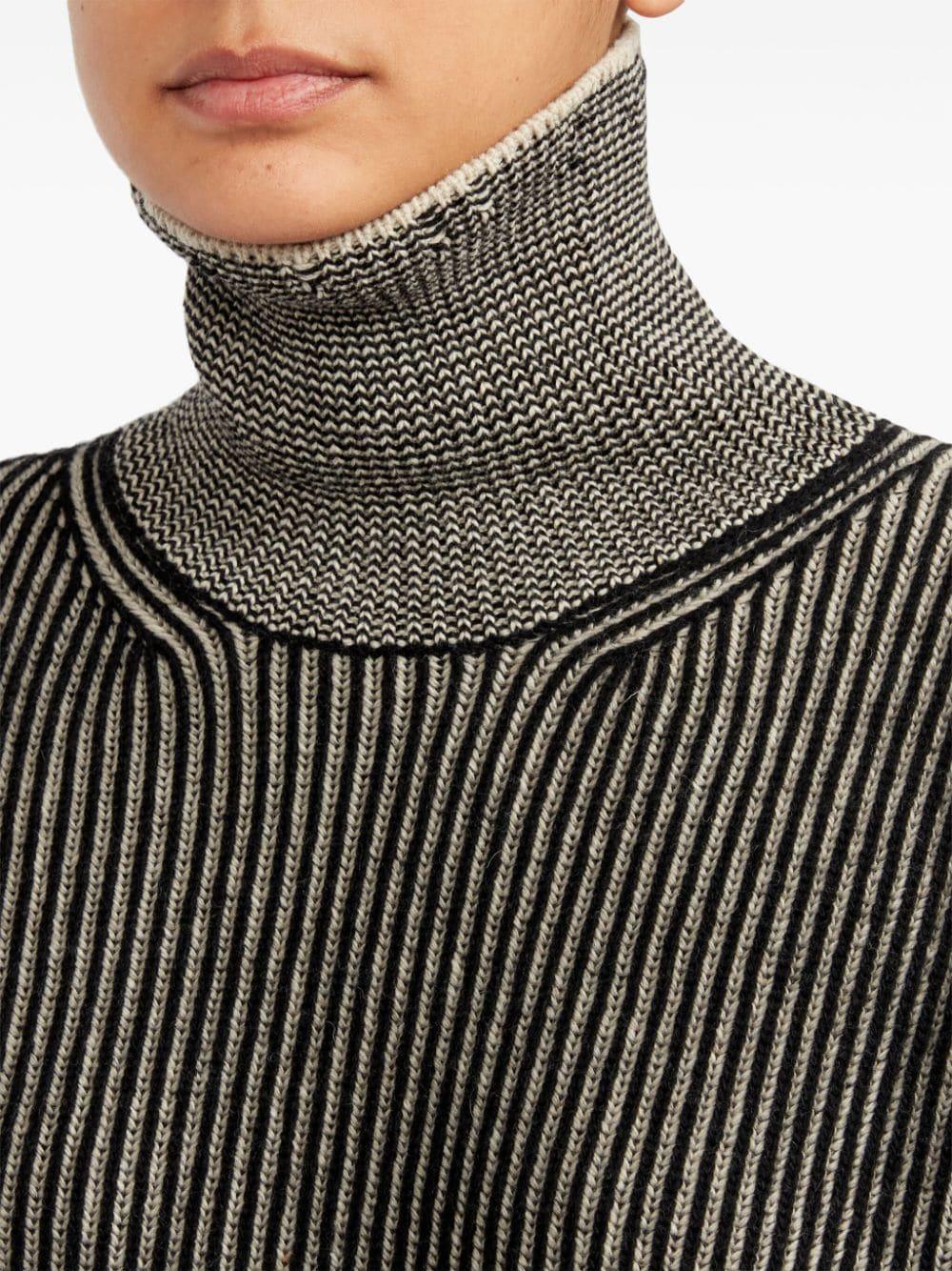 Abito a coste dettagli con strappi lana - Preludio Moda