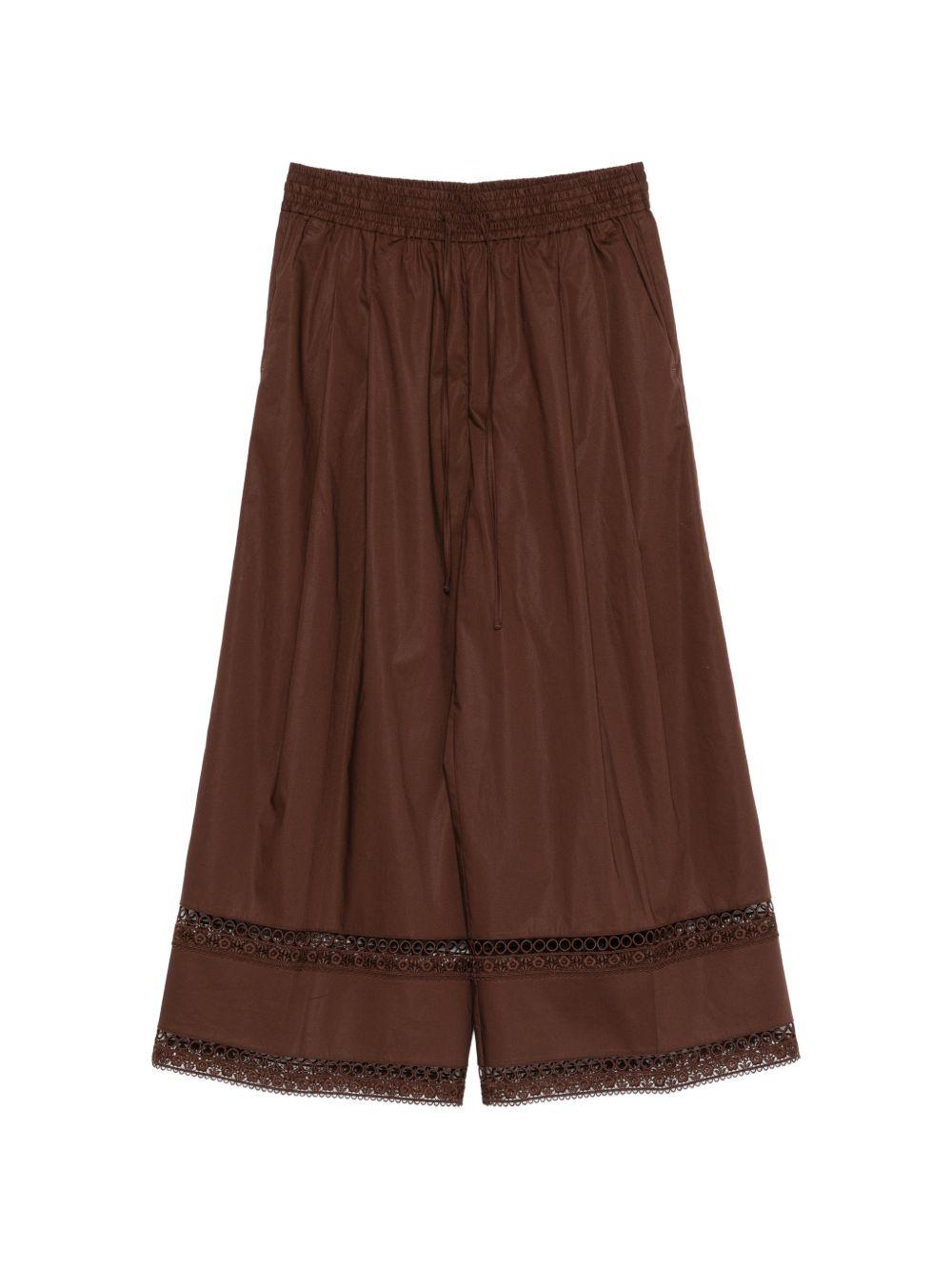 Pantaloni cropped a gamba larga in cotone 261TT2252 12110 TWINSET