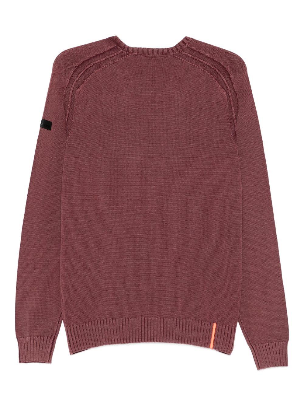 Maglione borgogna in cotone con maniche raglan W25149 73 RRD
