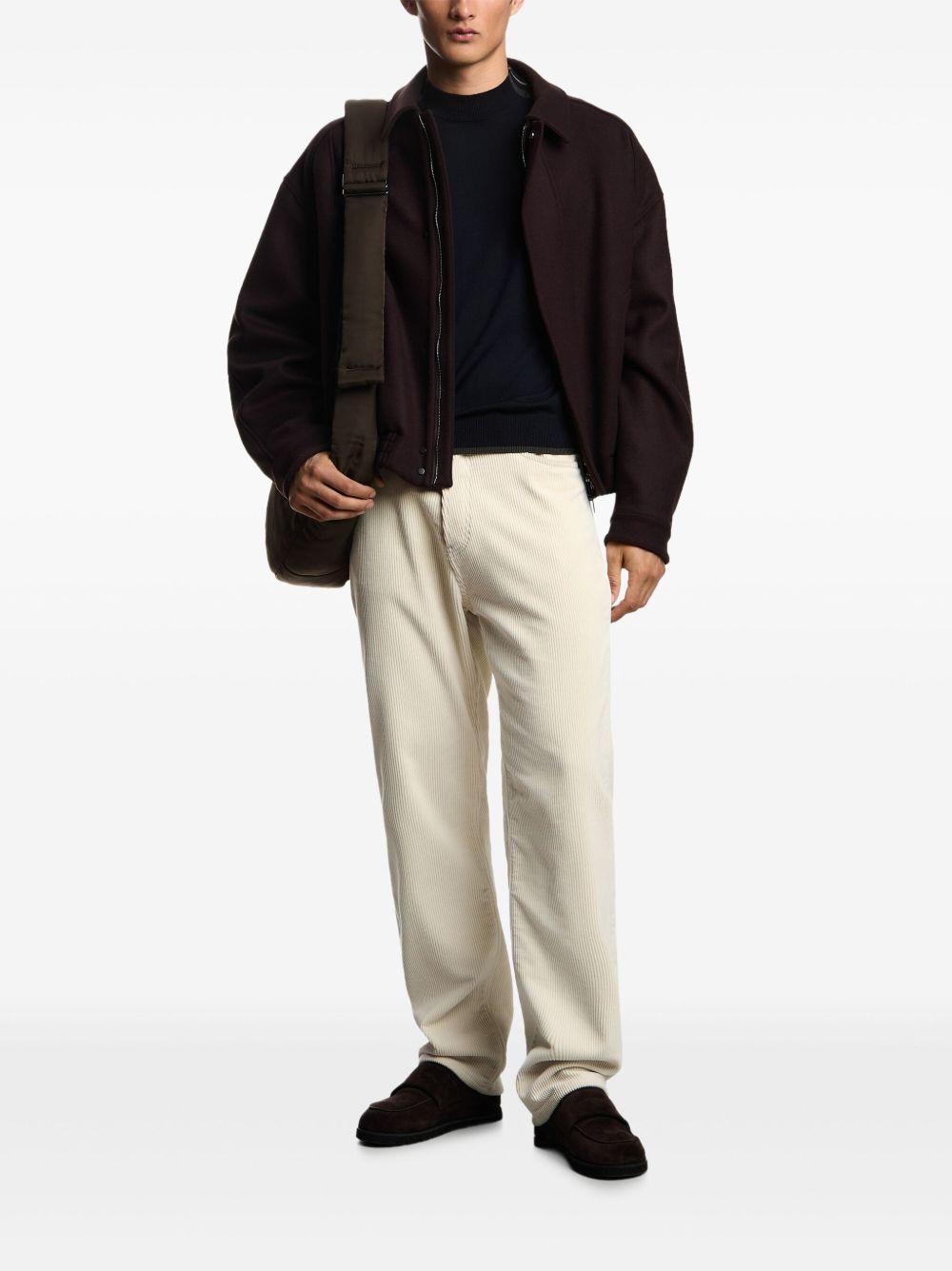 Maglione blu navy con dettagli a righe EM002423AF14199 FB070 EMPORIO ARMANI