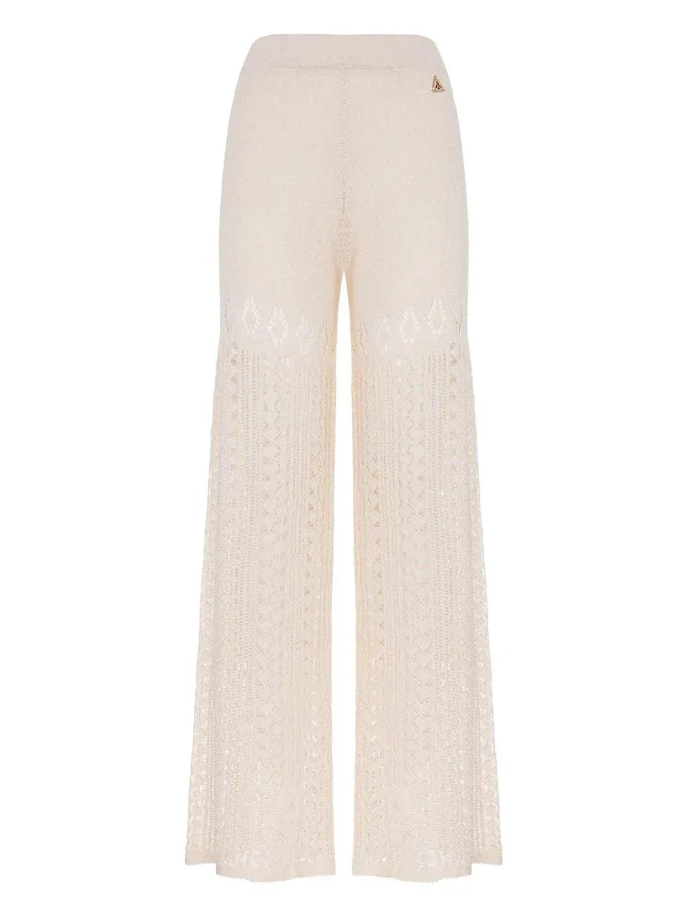 Pantalone panna traforato misto lino - Preludio Moda