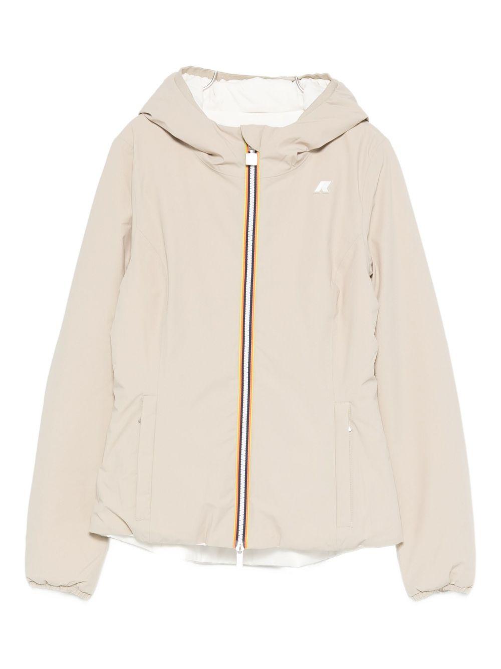 Giacca Lily beige/bianco con zip e cappuccio K6128TW BBA K-WAY