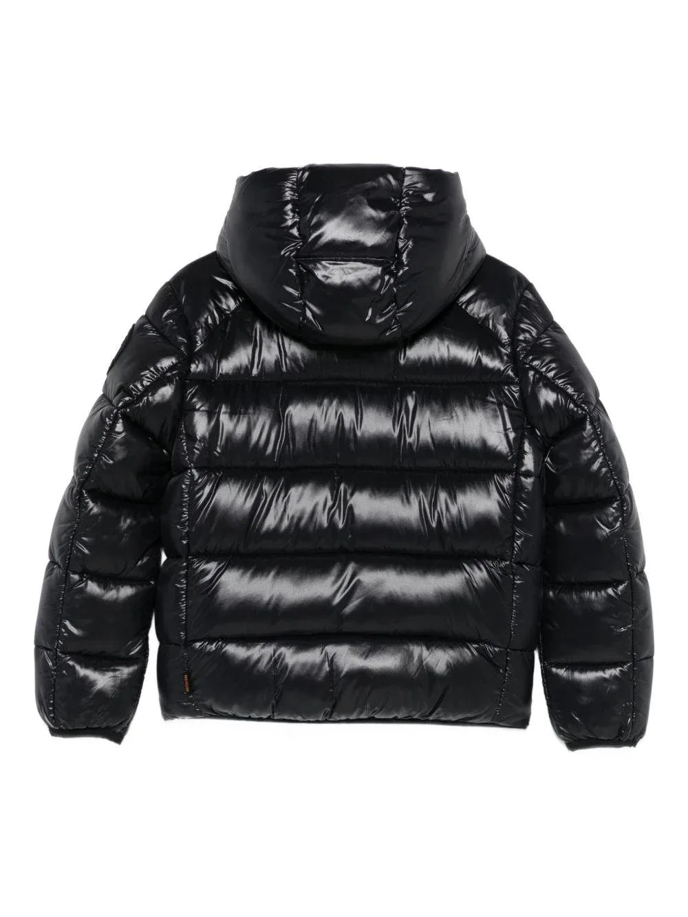 Piumino nero lucido con cappuccio - Preludio Moda