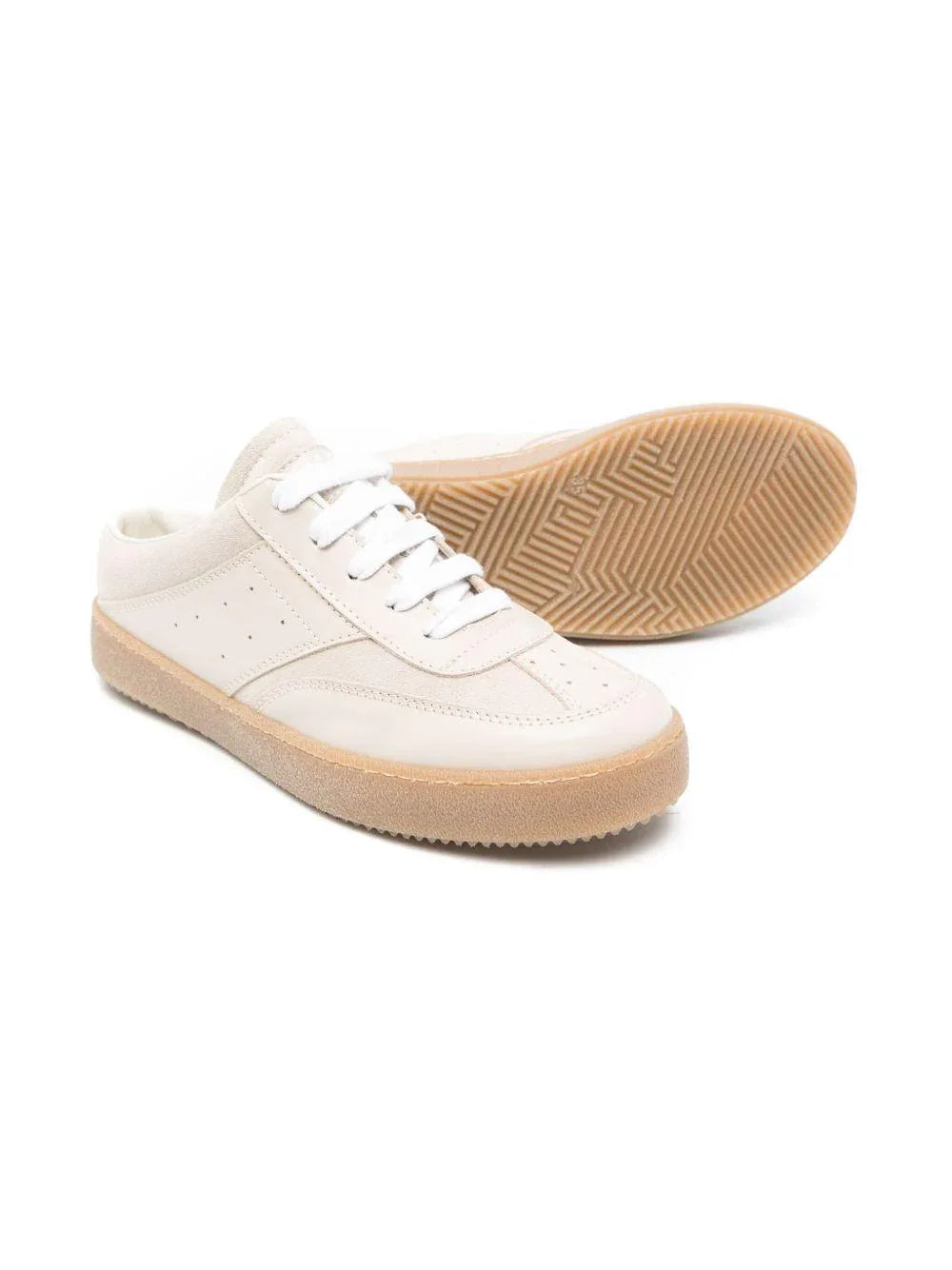 Sneakers biege linguetta logo numerico - Preludio Moda