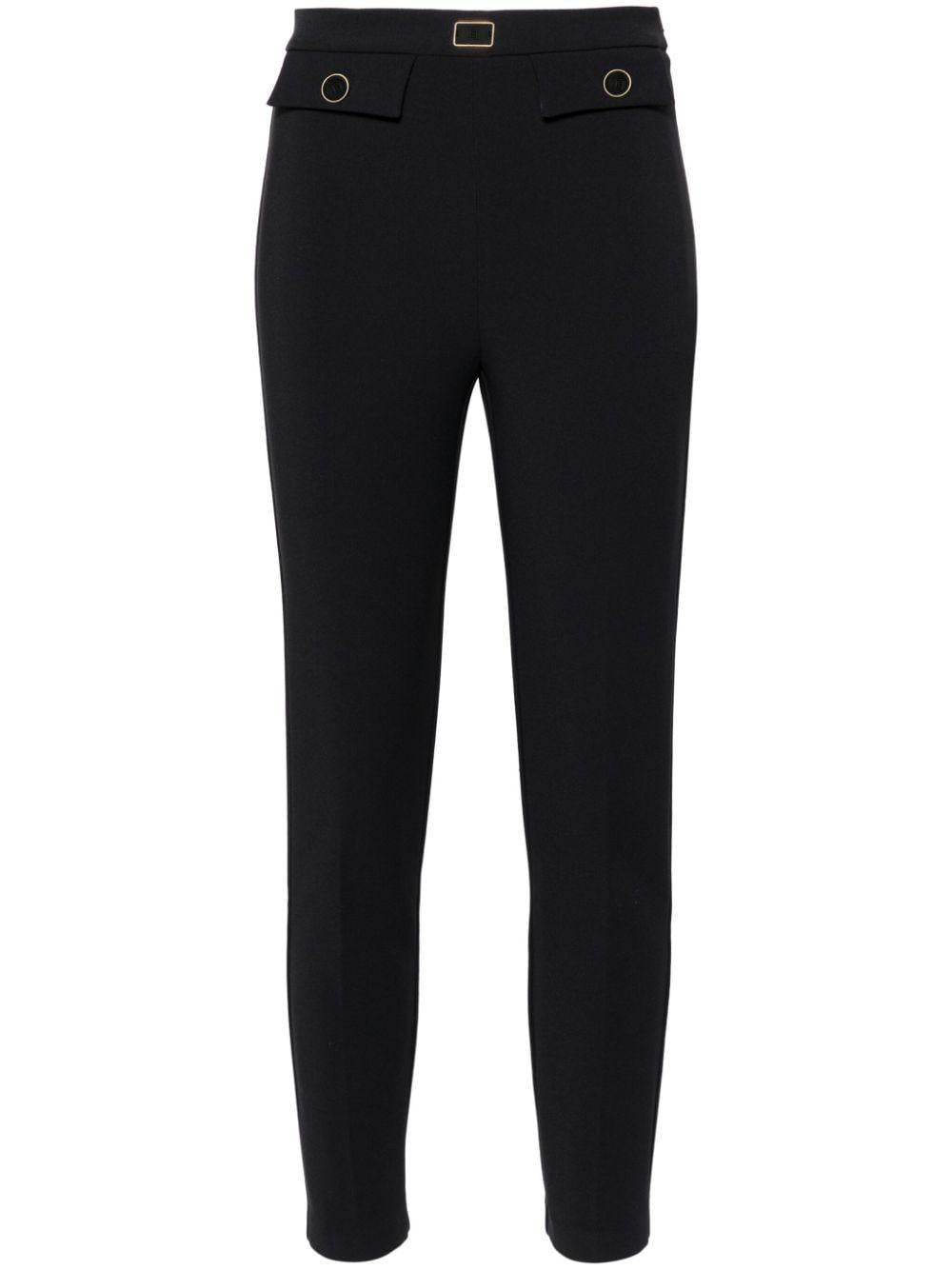 Pantalone dritto con patte nero