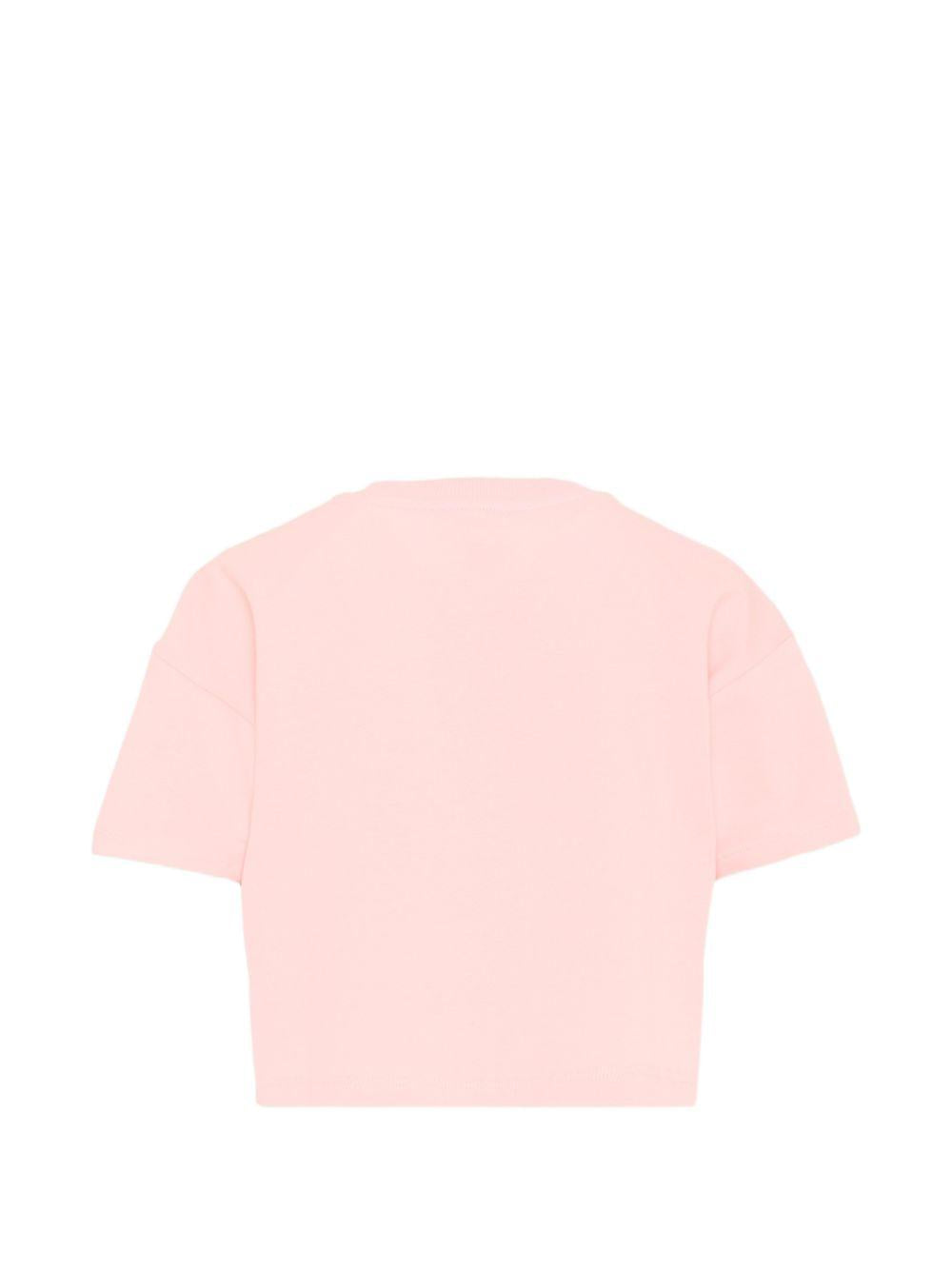 T-shirt in cotone con stampa orsetto HDM072LBA00 50209 MOSCHINO KIDS
