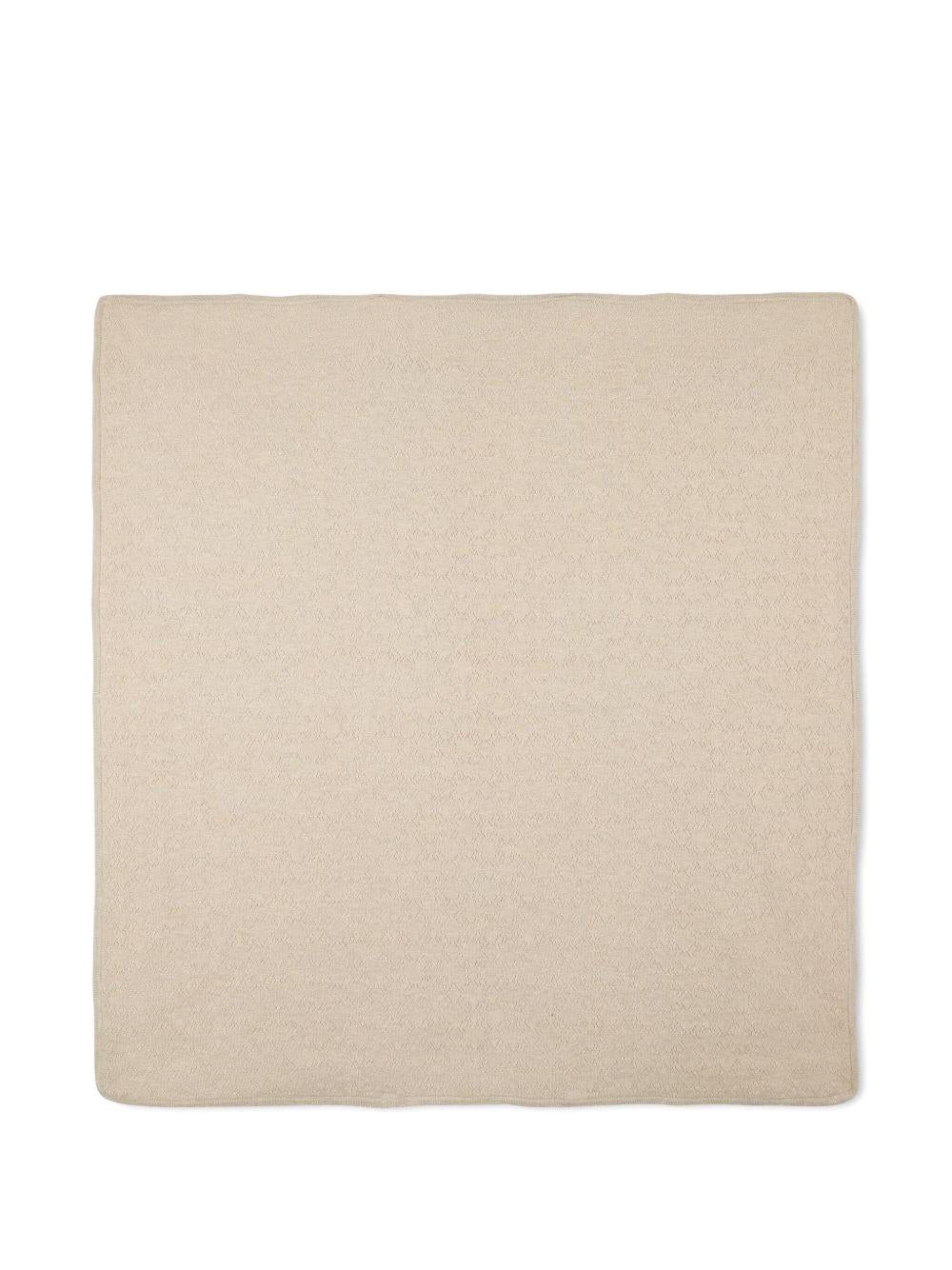 Coperta Beige in Maglia con Logo Ricamato H30852 117 GIVENCHY KIDS
