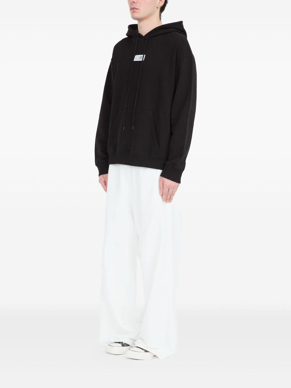 Felpa con cappuccio e patch logo SH0GU0033M25025 900 MM6 MAISON MARGIELA