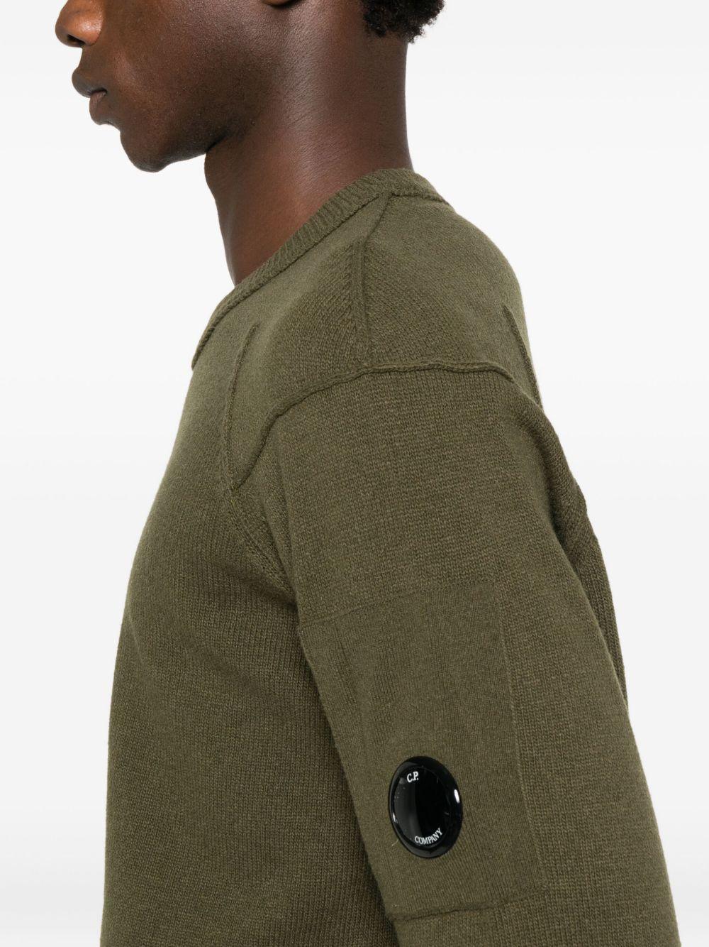 Maglia Verde Girocollo con Orli a Costine - Preludio Moda