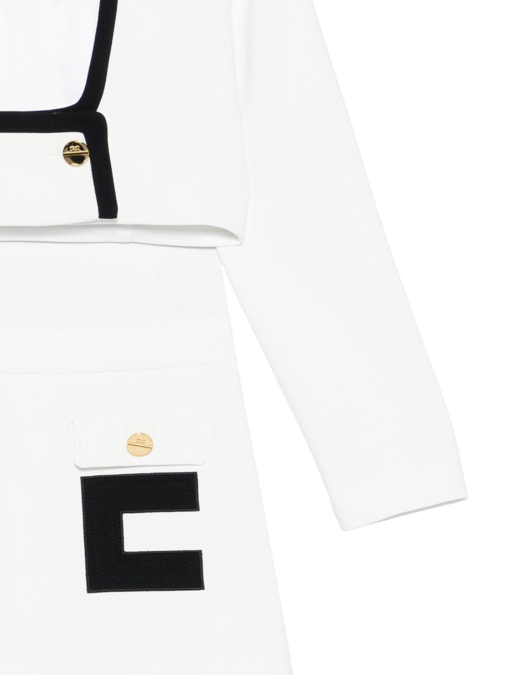 Abito a maniche lunghe con profili neri EFCM023GA022 0100 ELISABETTA FRANCHI KIDS