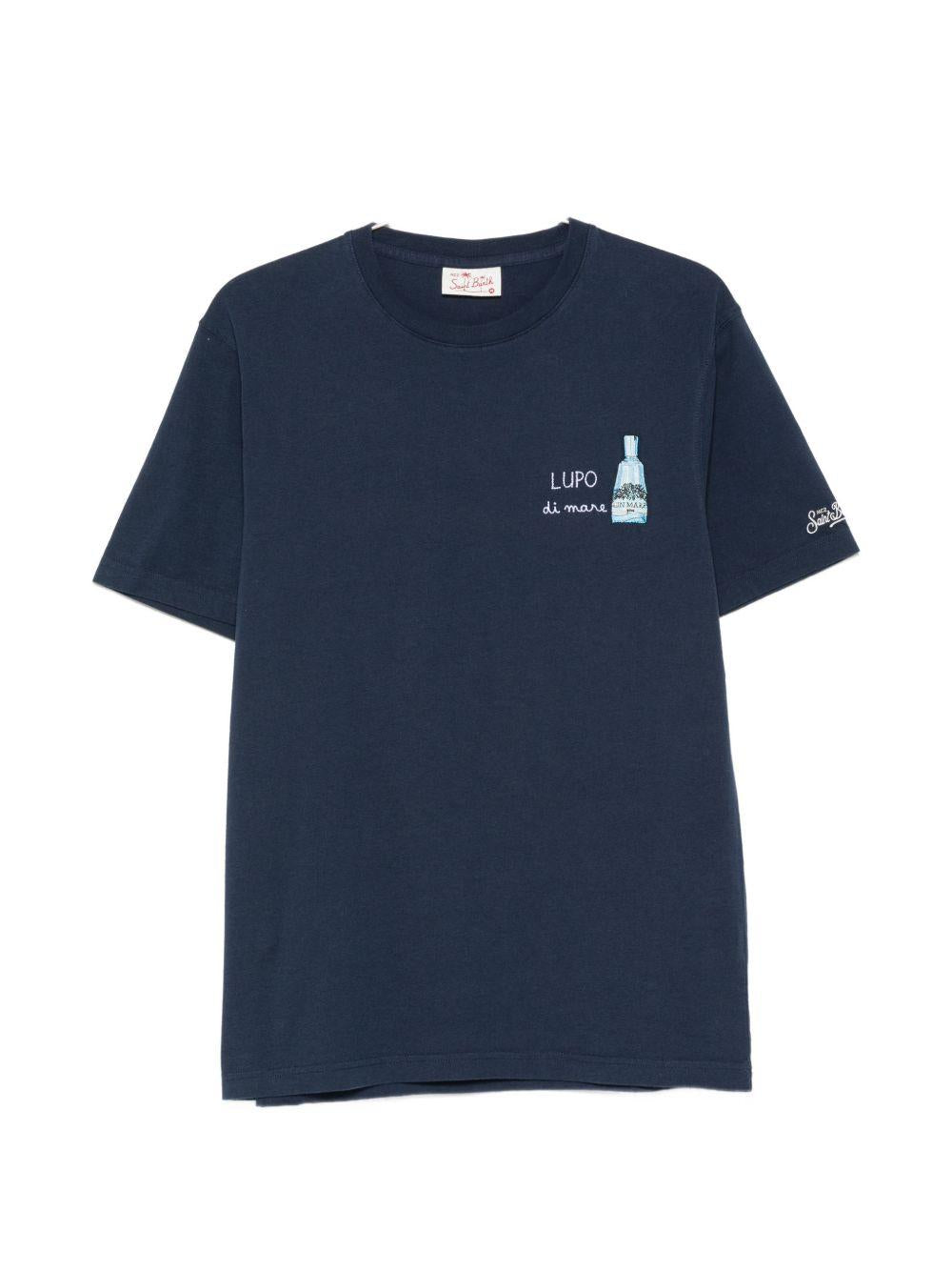 T-shirt in cotone organico con ricamo POT0001 04458L MC2 SAINT BARTH