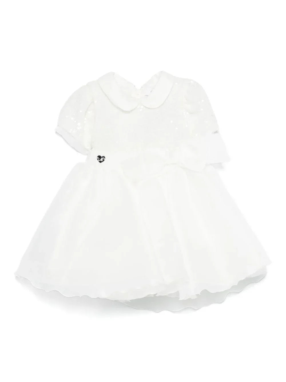 Abito bianco paillettes e tulle noenata - Preludio Moda