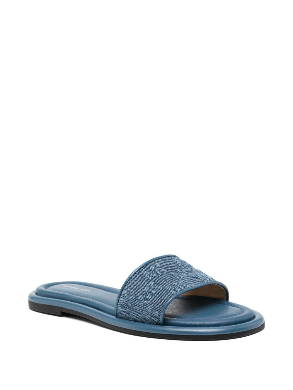 Ciabatta slide Dana in denim con logo in rilievo denim
