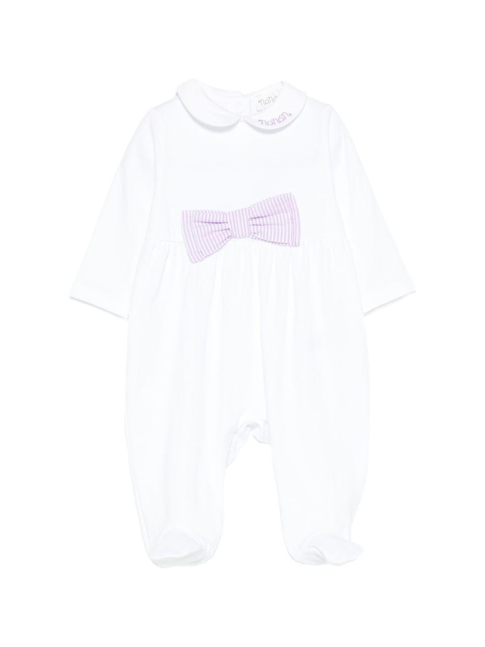 Tutina con colletto e fiocco a righe E26473 LILLA NANAN KIDS