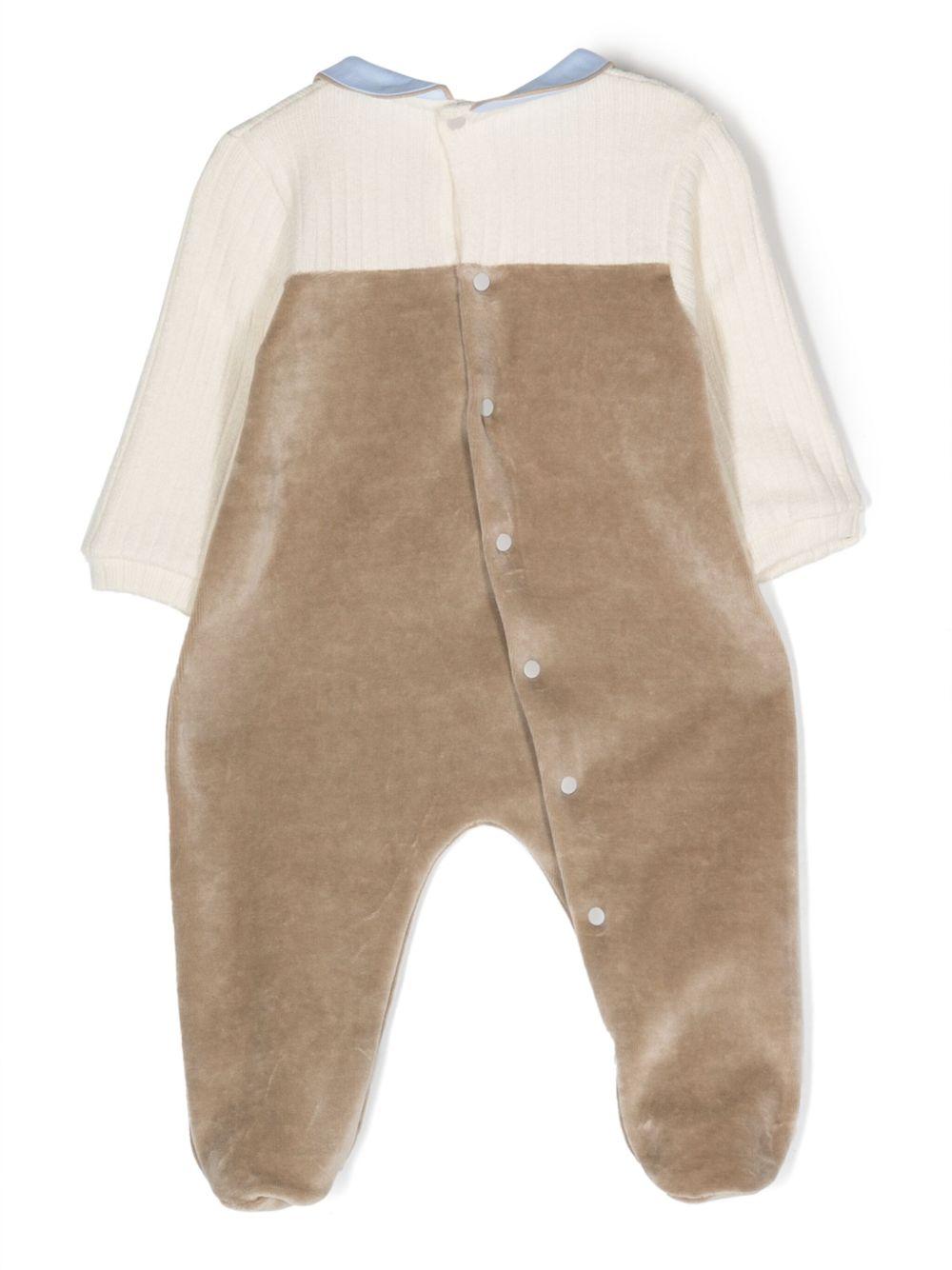 Tutina marrone-azzurra neonato pile - Preludio Moda