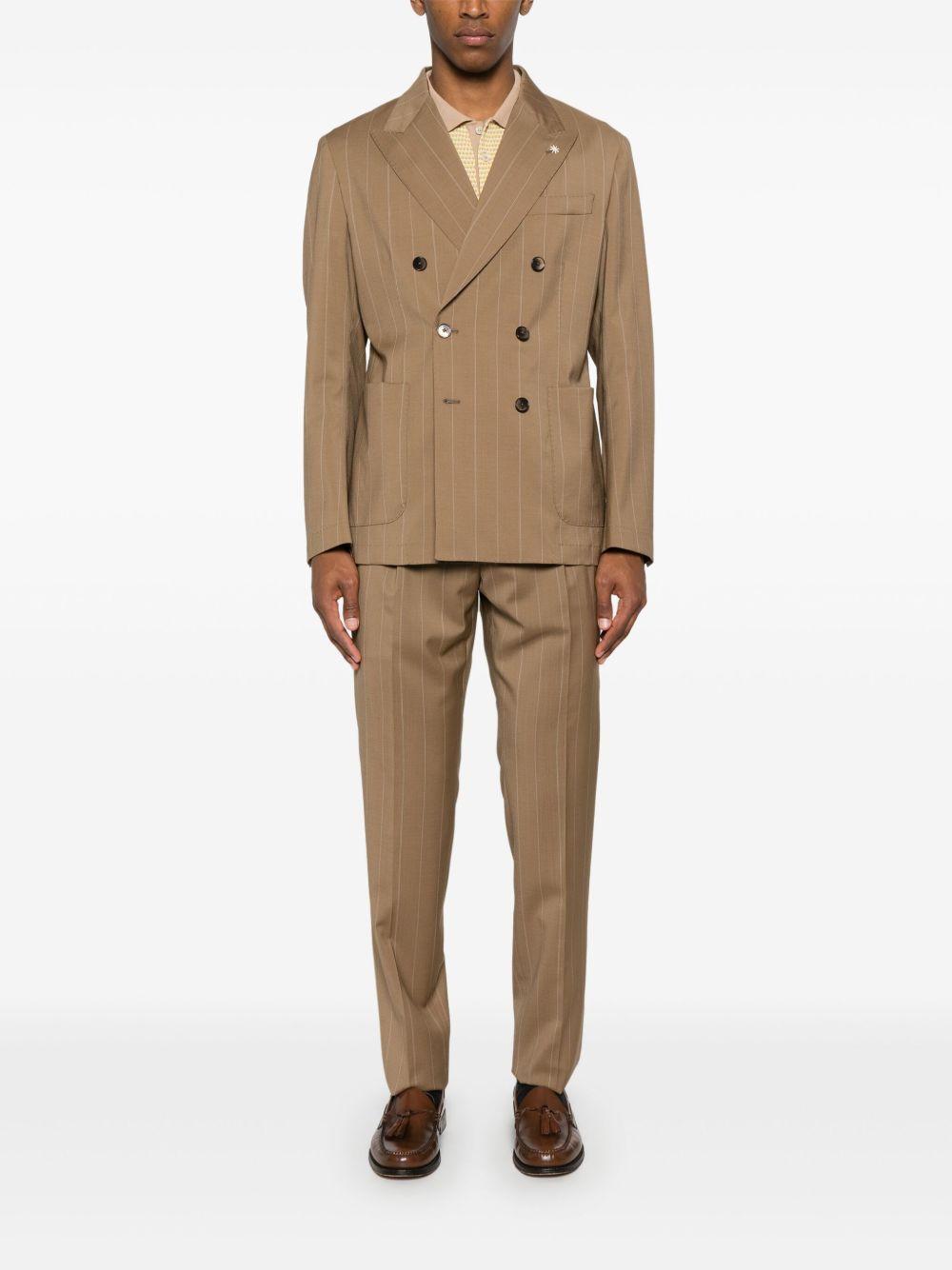 Abito beige gessato