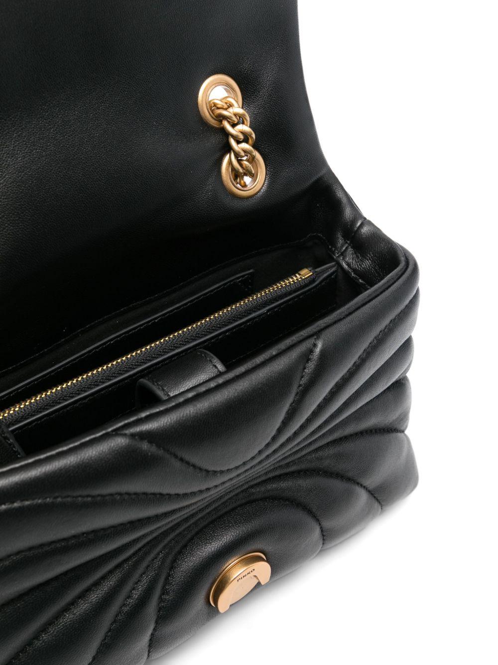 Borsa a Ttracolla Mini Trapuntata in Pelle Nera 100039A1EX Z99Q PINKO