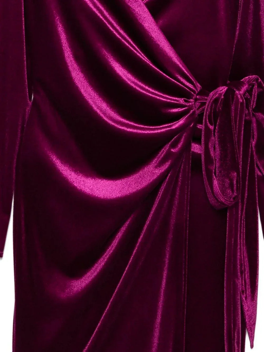 Abito Lungo con Nodo Frontale e Maniche Lunghe - Preludio Moda