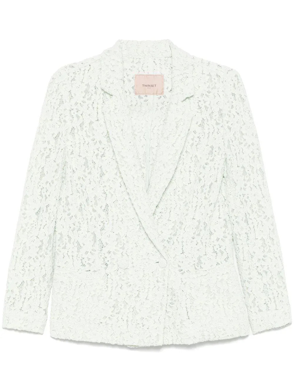Giacca blazer in pizzo floreale verde acqua - Preludio Moda
