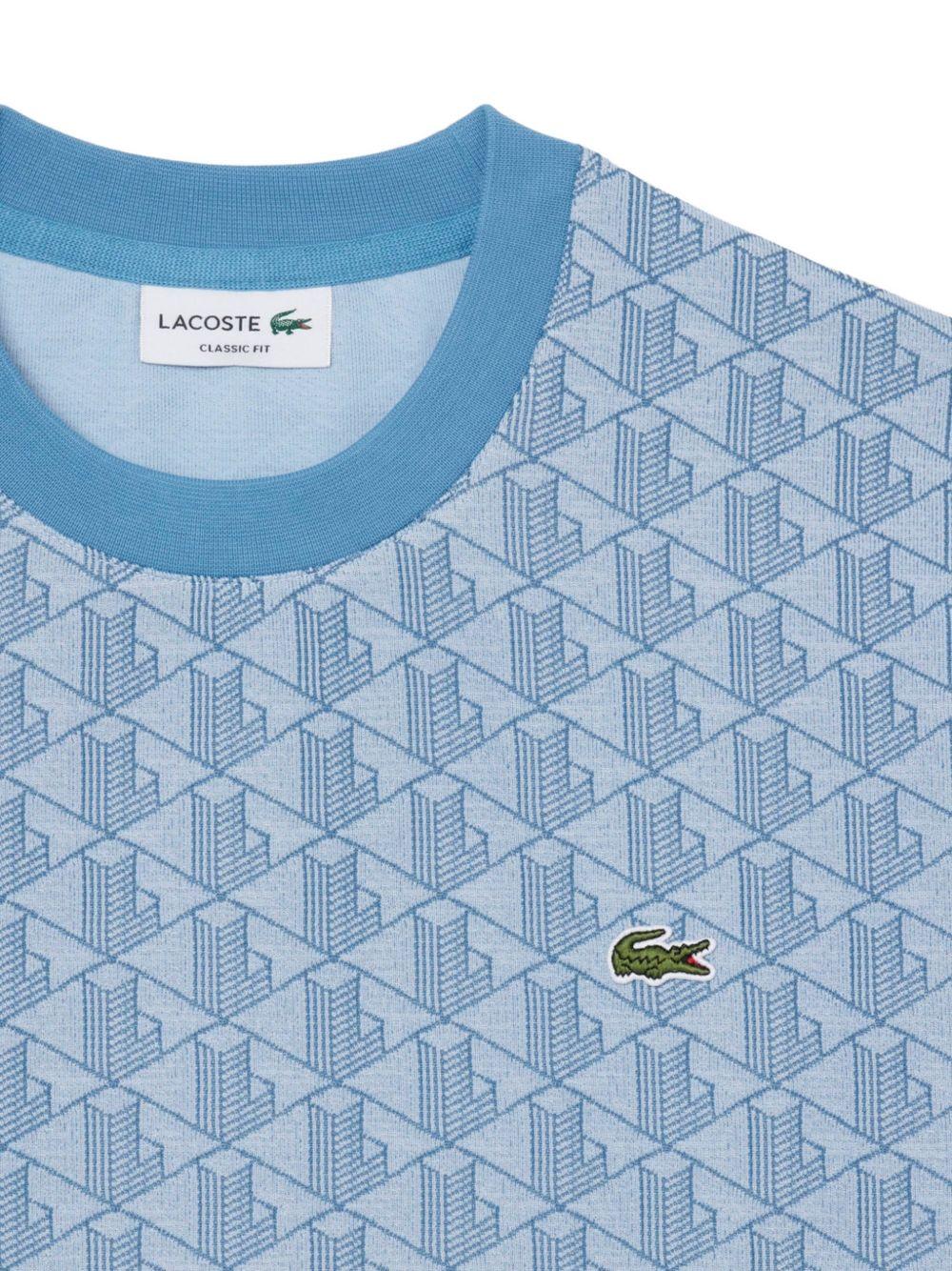 T-shirt a geometrie cubiche con bordini TH1197 1QI LACOSTE
