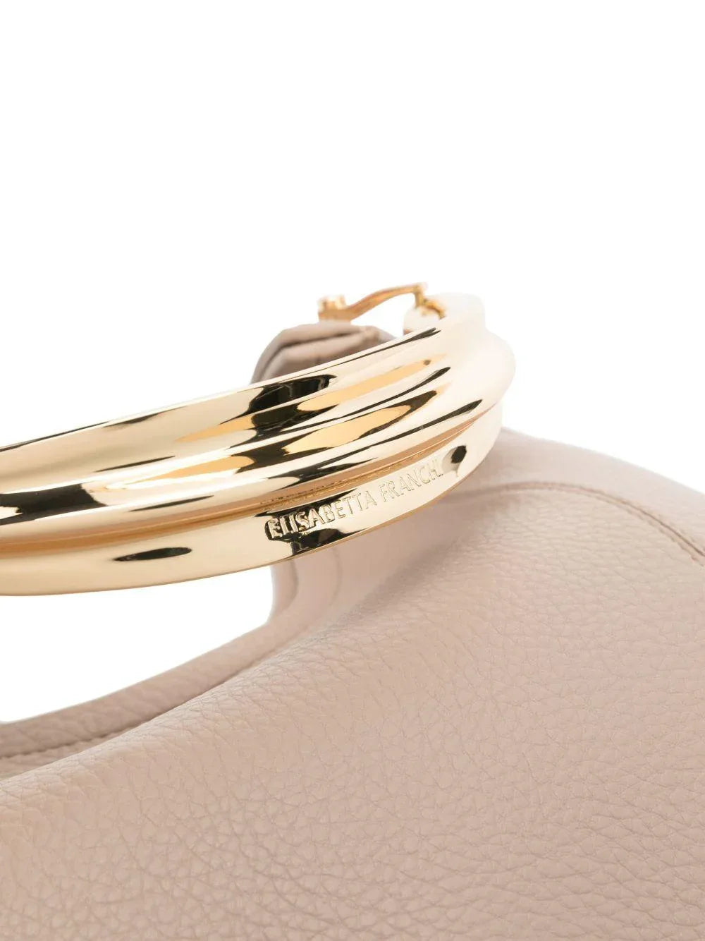 Borsa mezzaluna in pelle bottolata tortora - Preludio Moda