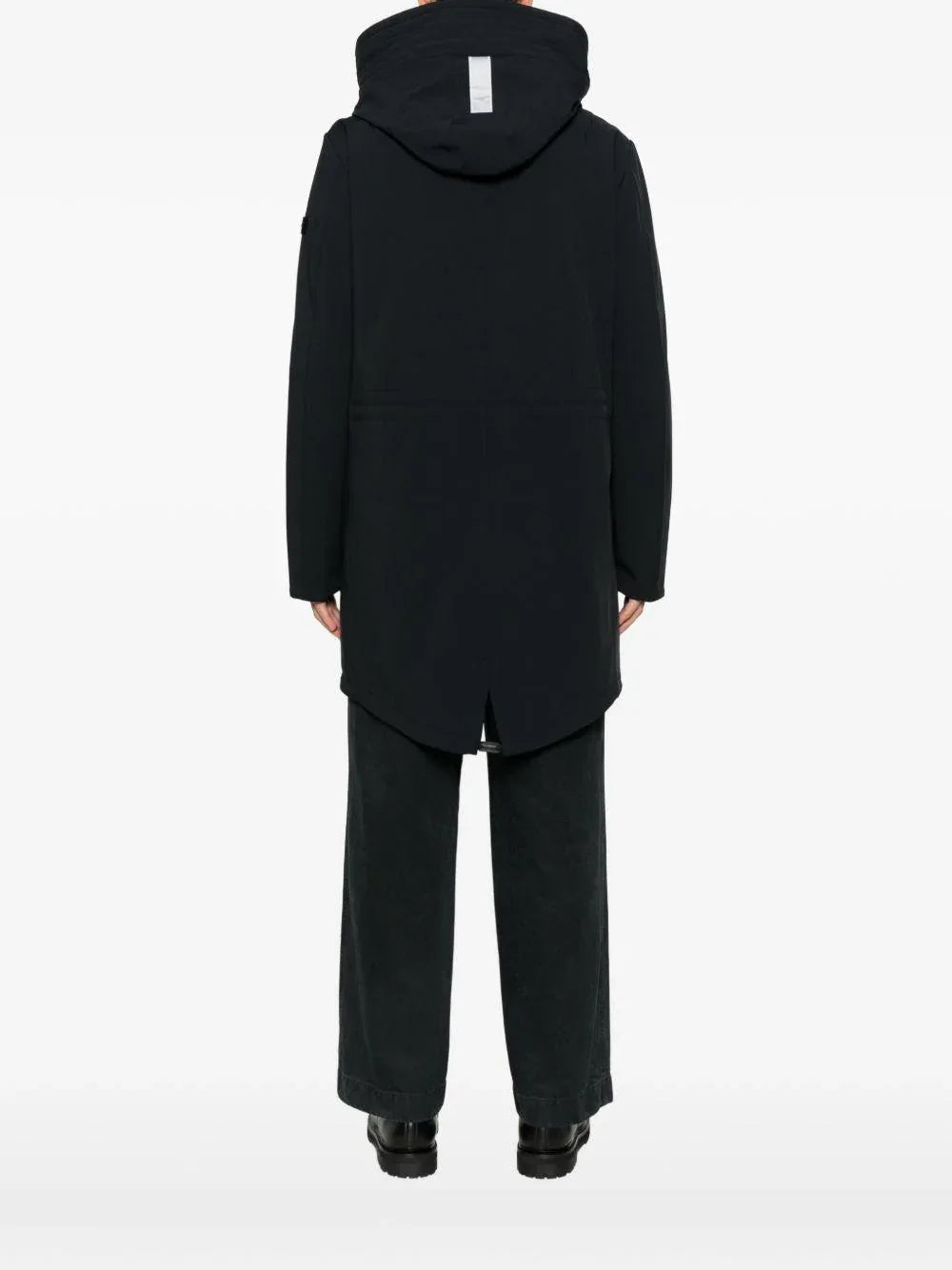 Cappotto verde scuro con cappuccio e logo - Preludio Moda