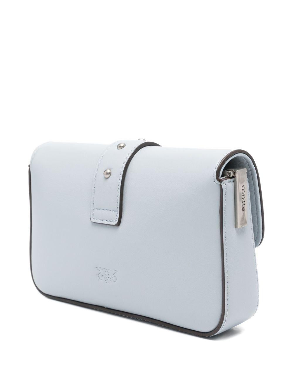 Borsa a spalla con fibbia logo e borchie 105353A0QO E37O PINKO