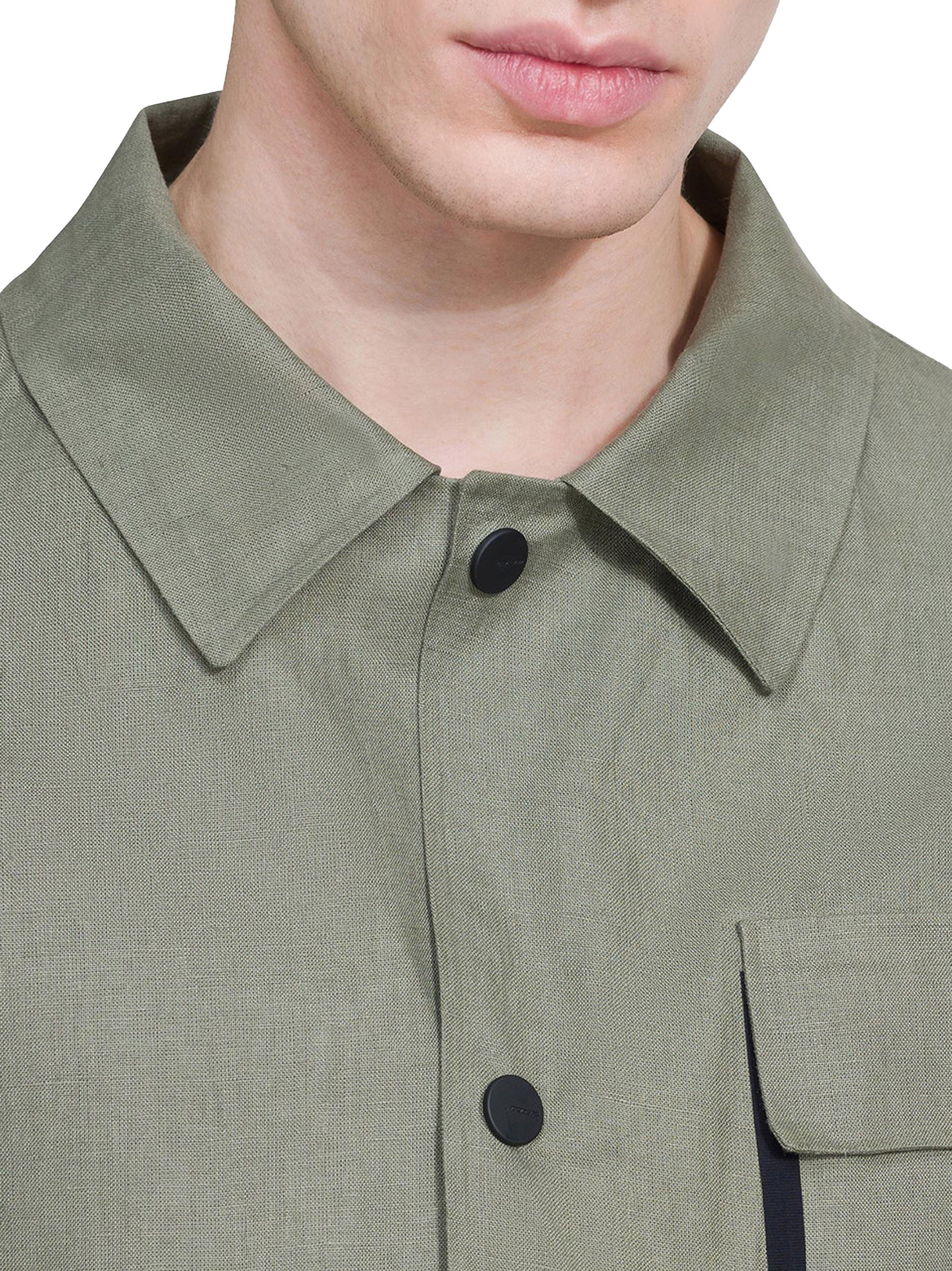 Terzilino Overshirt Jkt verde salvia lino - Preludio Moda