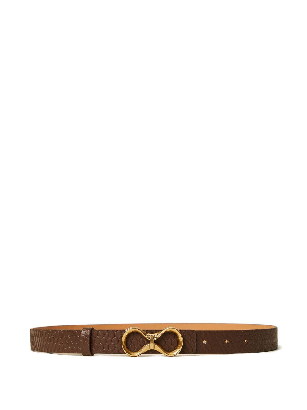 Cintura in pelle con fibbia logo 261TO5380 13524 TWINSET