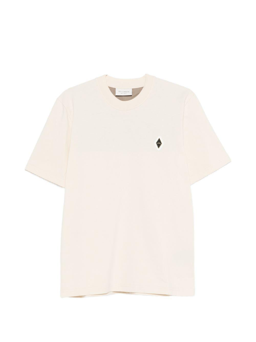 T-shirt in cotone girocollo XM4278 BEIGE YES LONDON