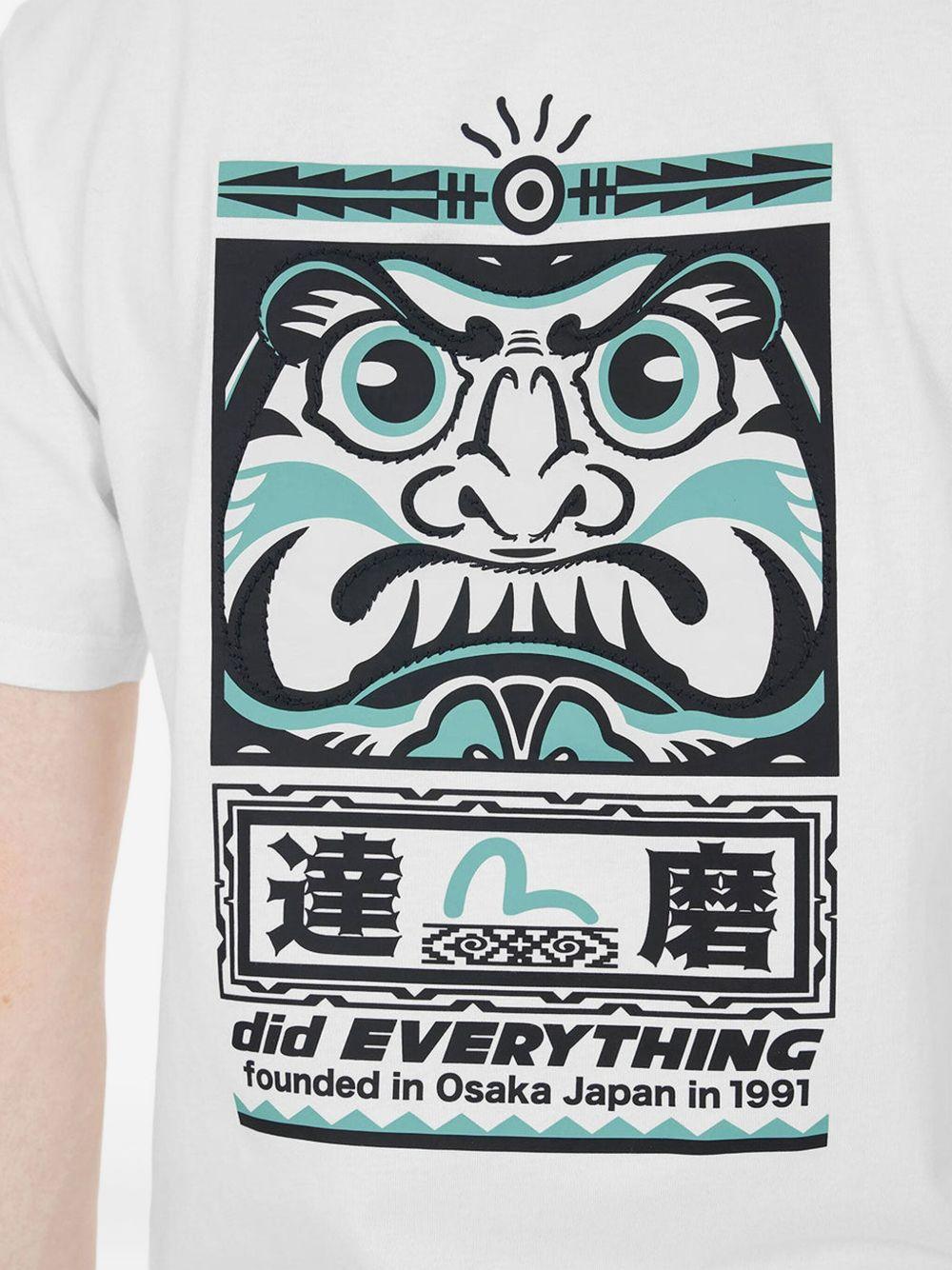 T-shirt Regular Fit con stampa Seagull e Daruma Totem 2ESHTM5TS1106 WHT EVISU