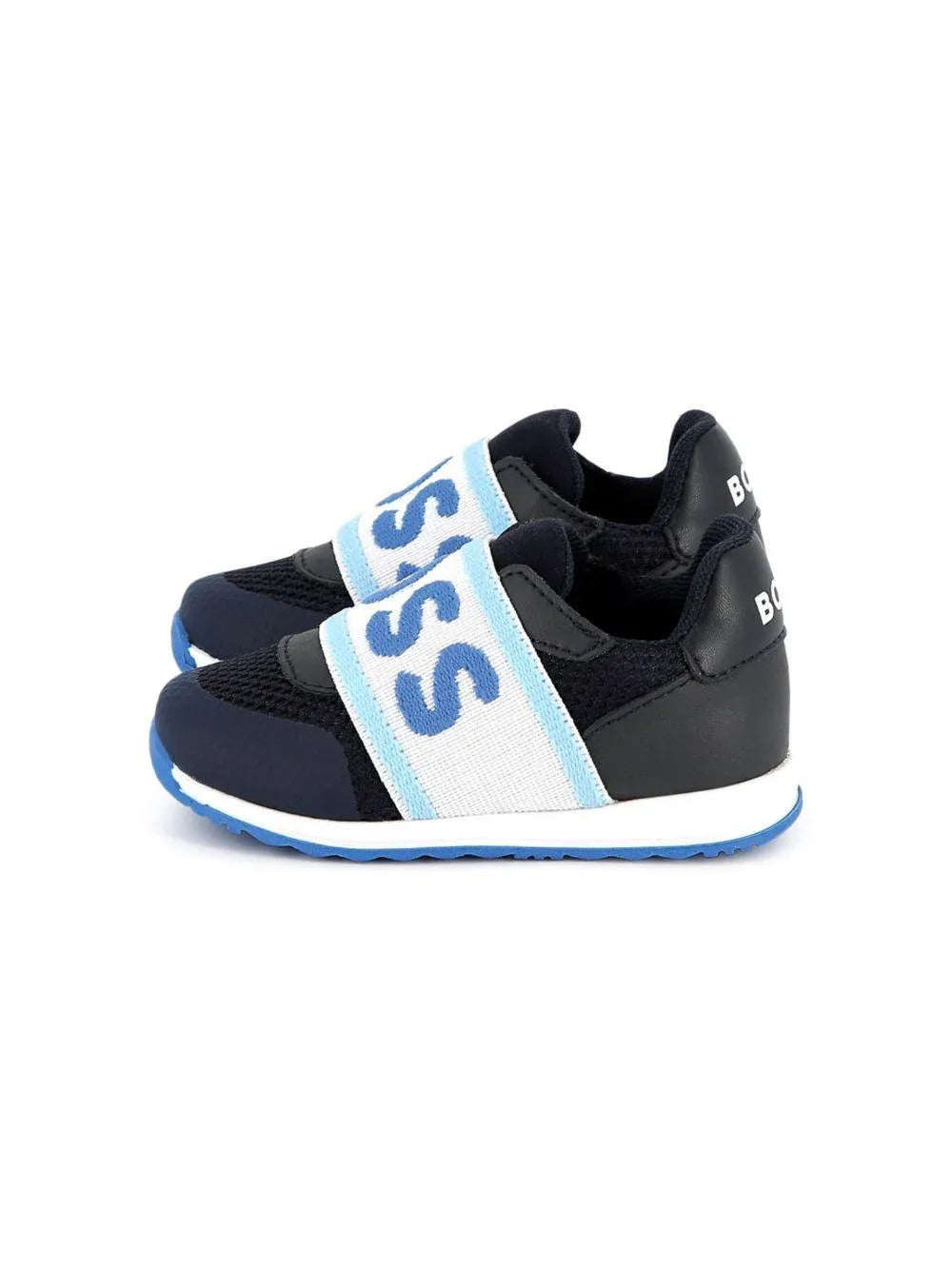 Sneakers blu fascia logata a contrasto - Preludio Moda